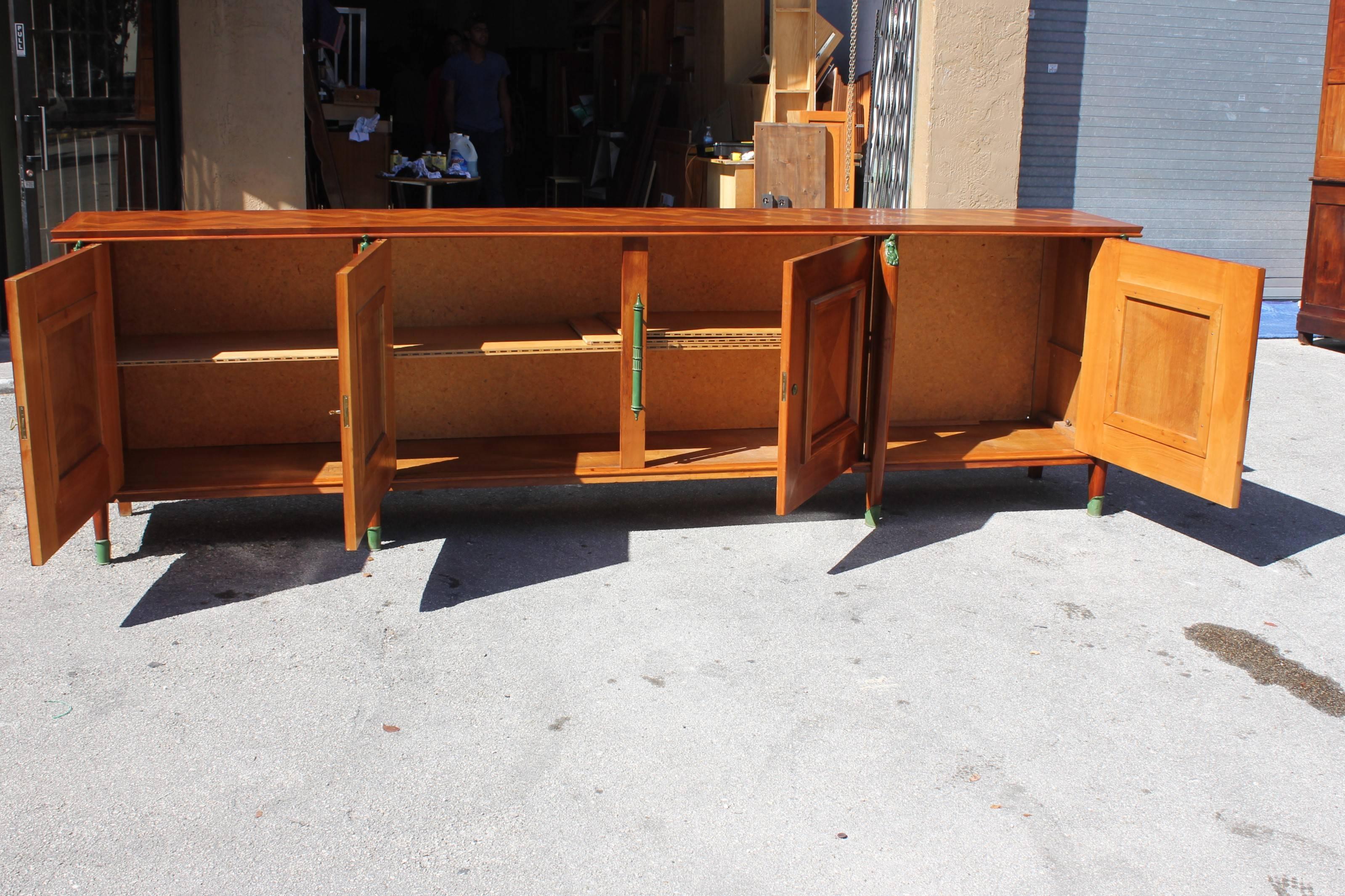 Master Piece French Art Deco Sideboard / Buffet Cherrywood by Leon Jallot, 1930s For Sale 5