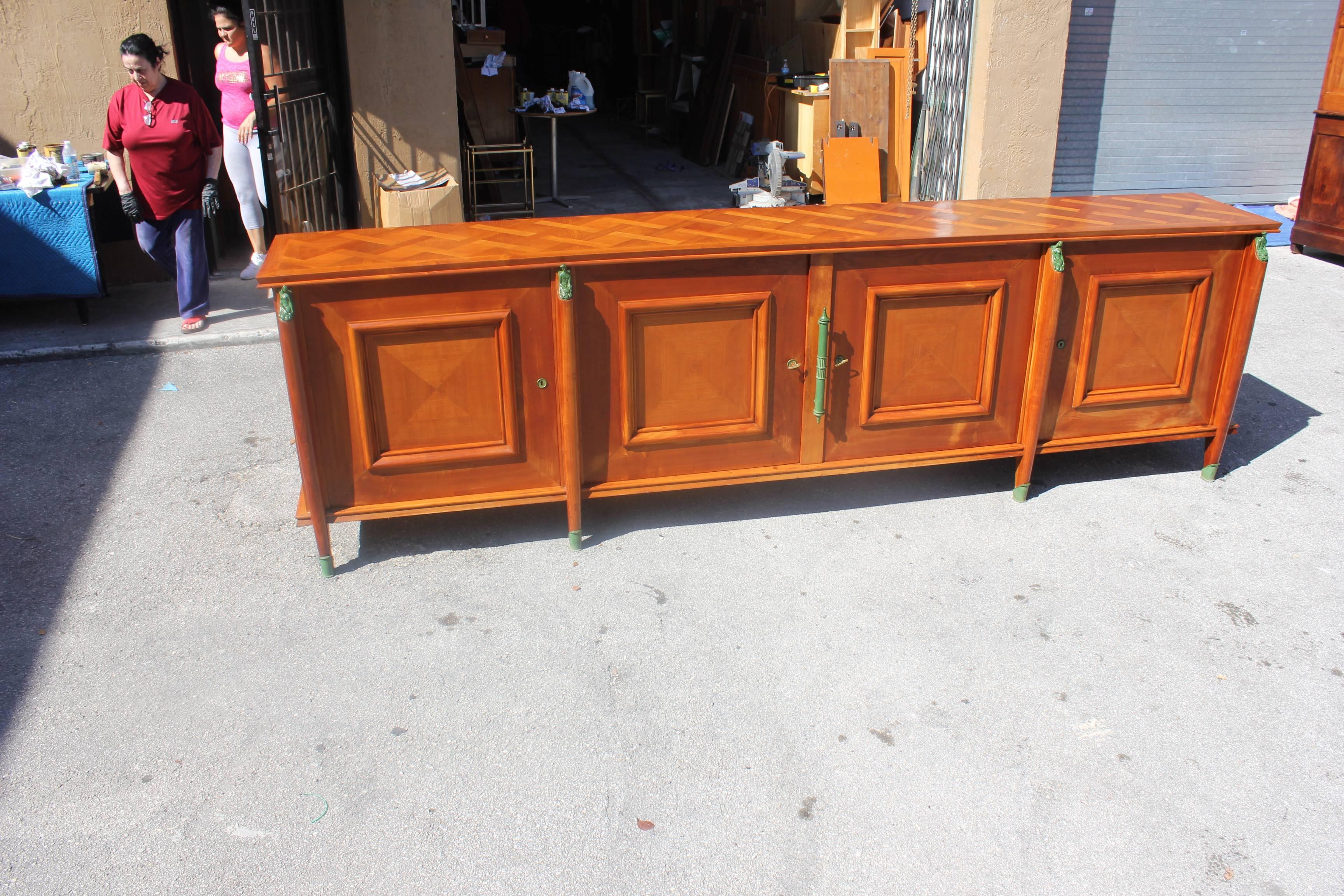 Master Piece French Art Deco Sideboard / Buffet Cherrywood by Leon Jallot, 1930s For Sale 6
