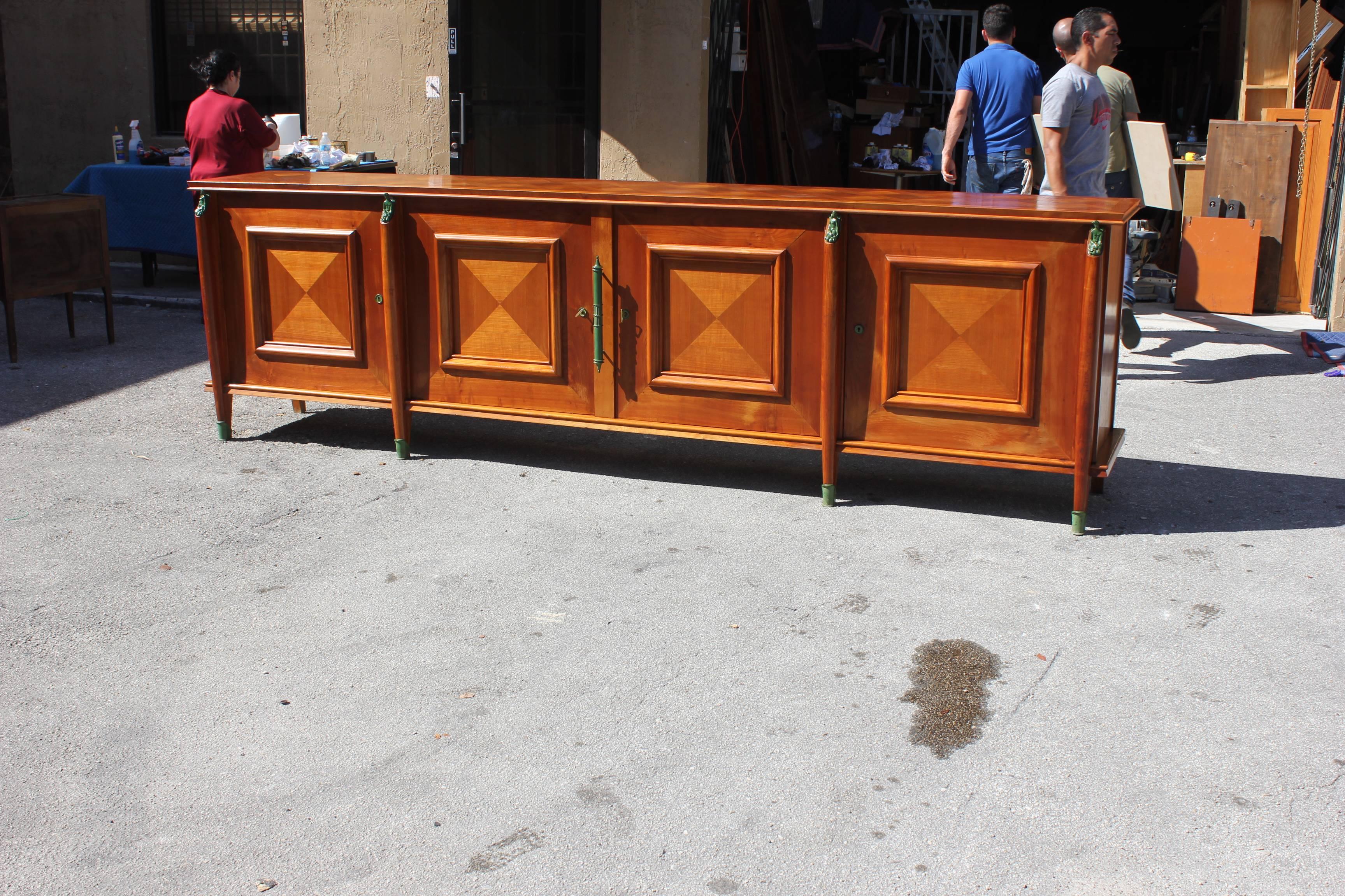 Master Piece French Art Deco Sideboard / Buffet Cherrywood by Leon Jallot, 1930s For Sale 8