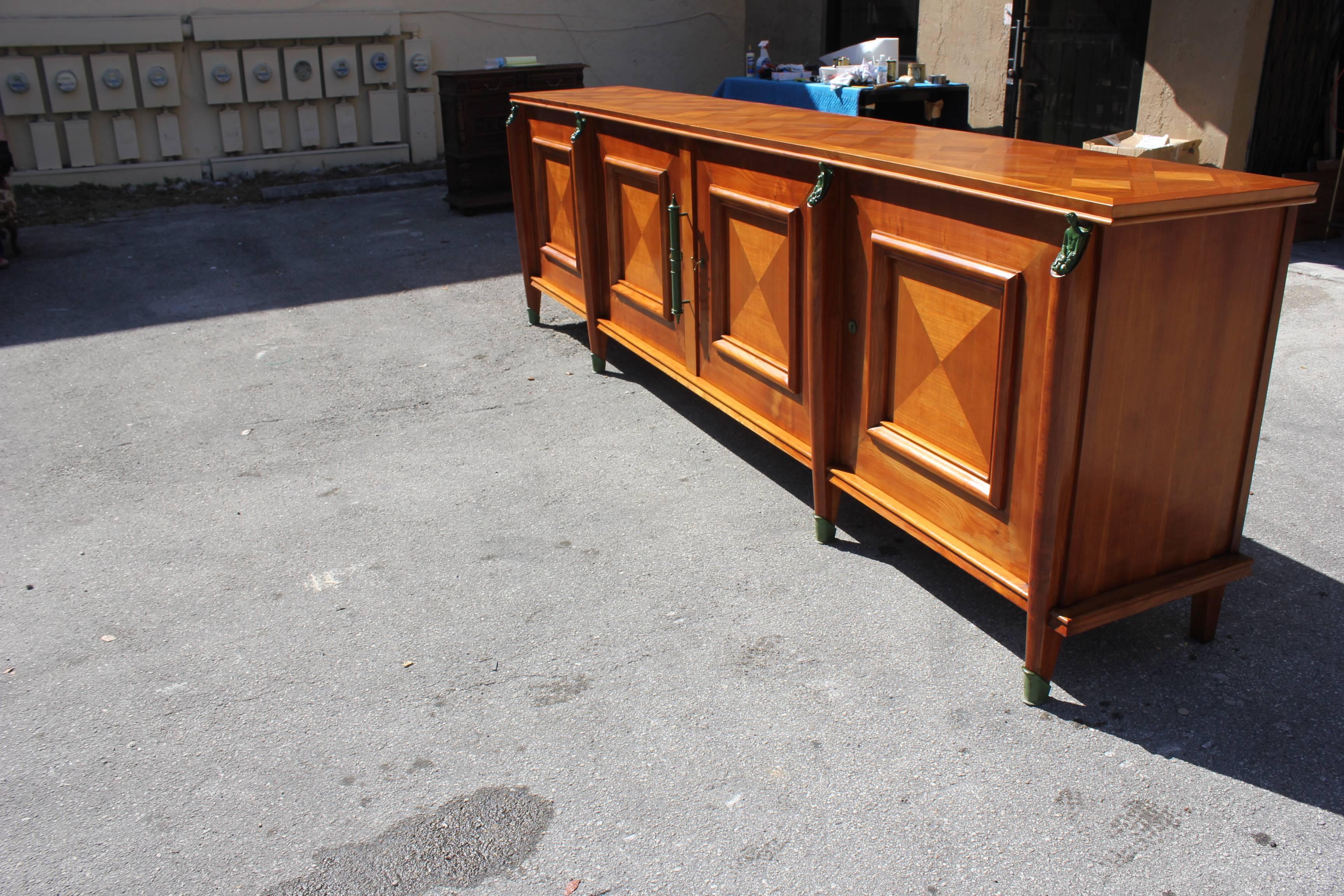 Master Piece French Art Deco Sideboard / Buffet Cherrywood by Leon Jallot, 1930s For Sale 9