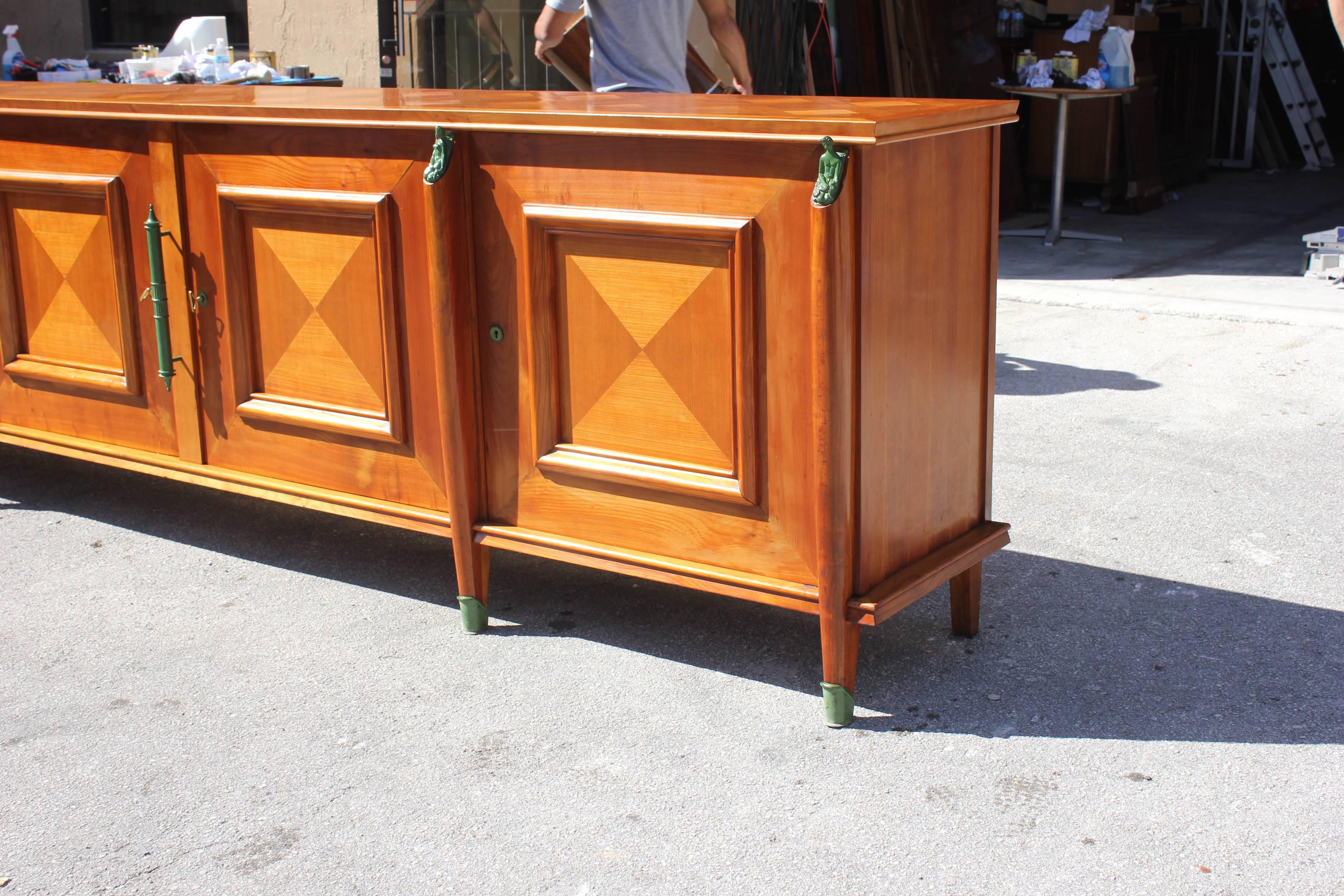 Master Piece French Art Deco Sideboard / Buffet Cherrywood by Leon Jallot, 1930s For Sale 10