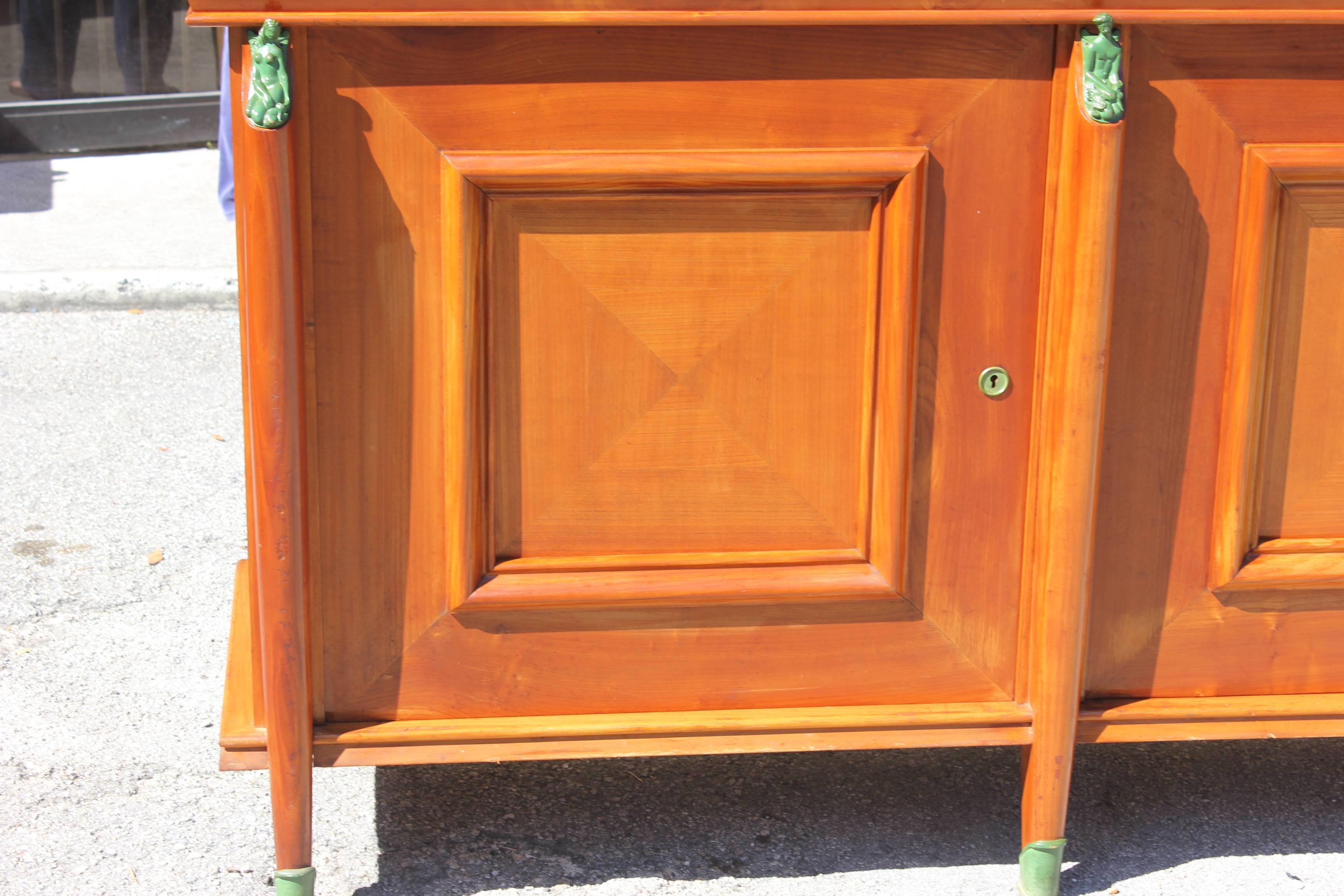 Master Piece French Art Deco Sideboard / Buffet Cherrywood by Leon Jallot, 1930s For Sale 1