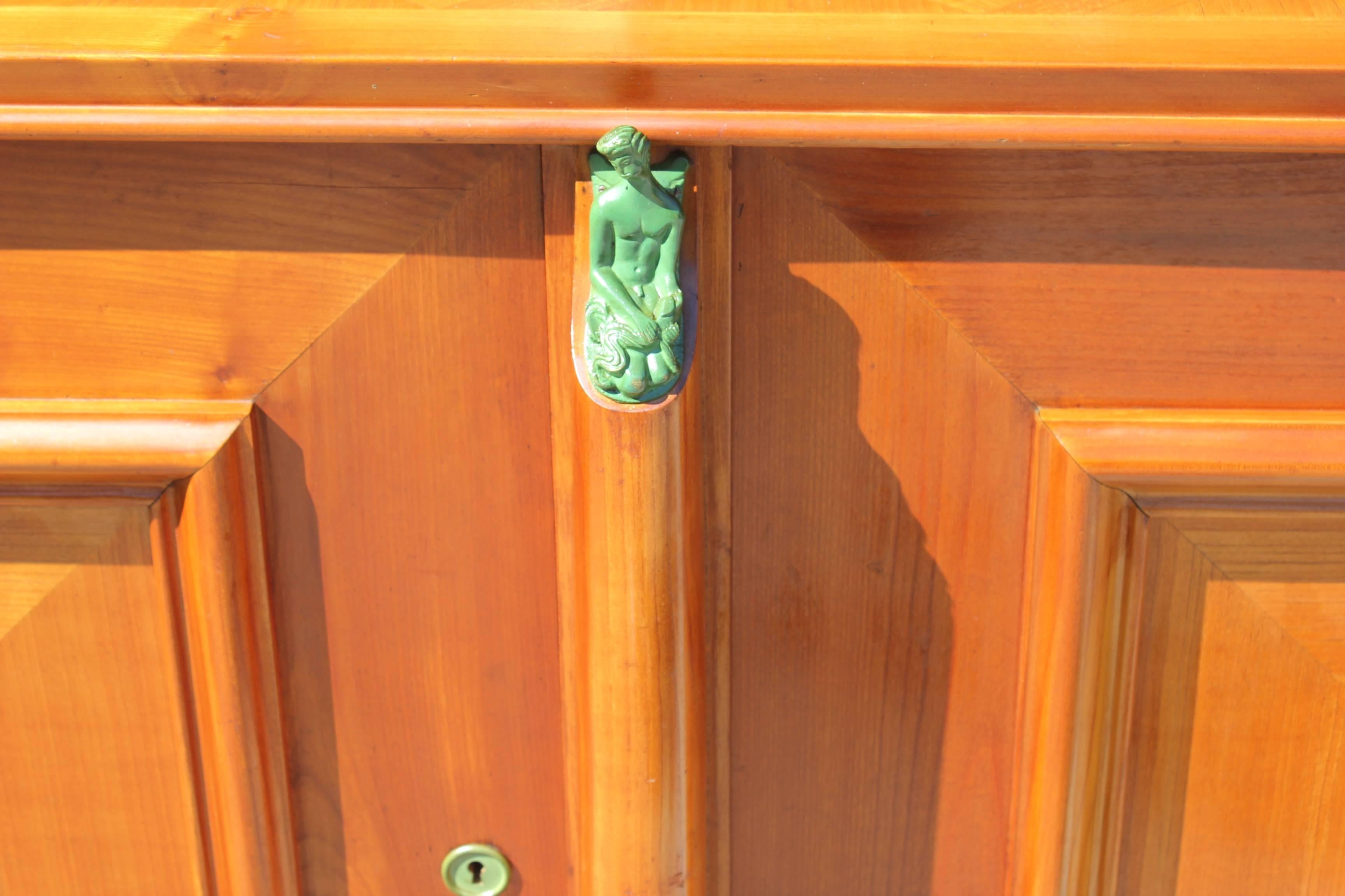 Master Piece French Art Deco Sideboard / Buffet Cherrywood by Leon Jallot, 1930s For Sale 2