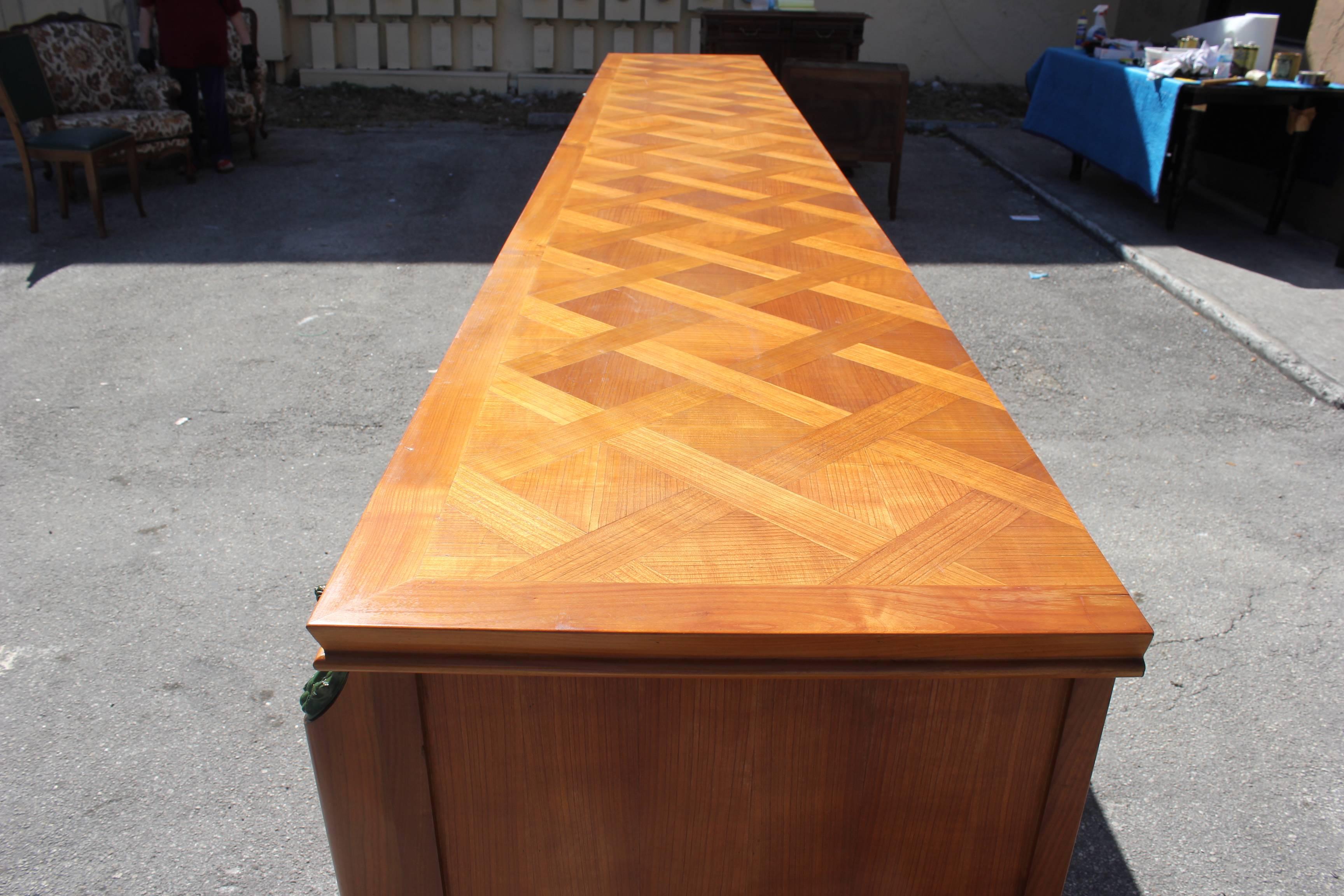 Master Piece French Art Deco Sideboard / Buffet Cherrywood by Leon Jallot, 1930s For Sale 4