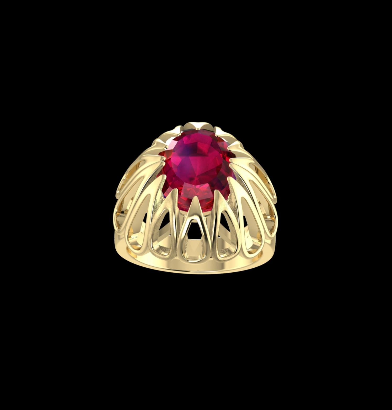 For Sale:  Master Piece Ruby Ring in 18k Solid Gold 11