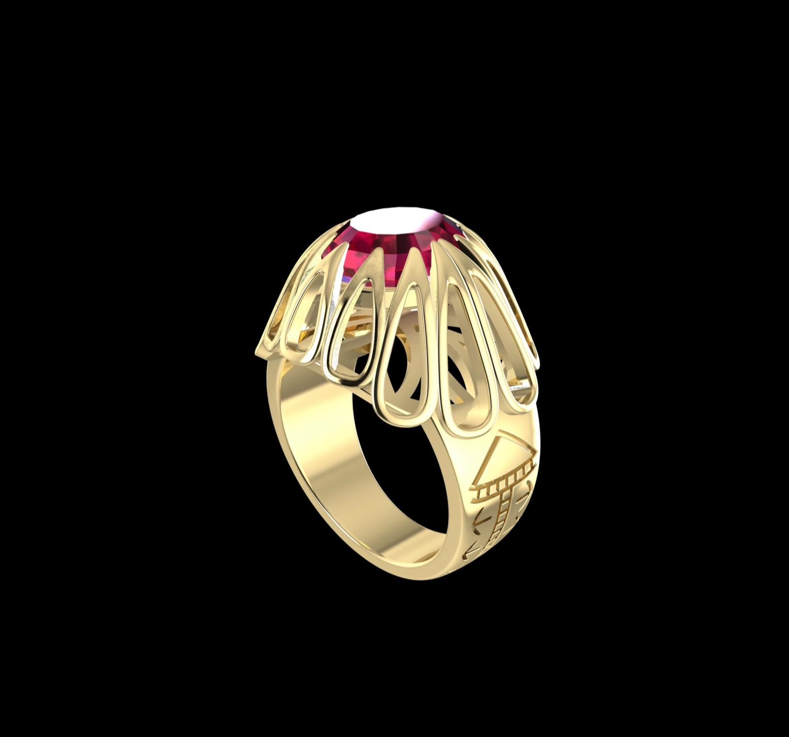 For Sale:  Master Piece Ruby Ring in 18k Solid Gold 12