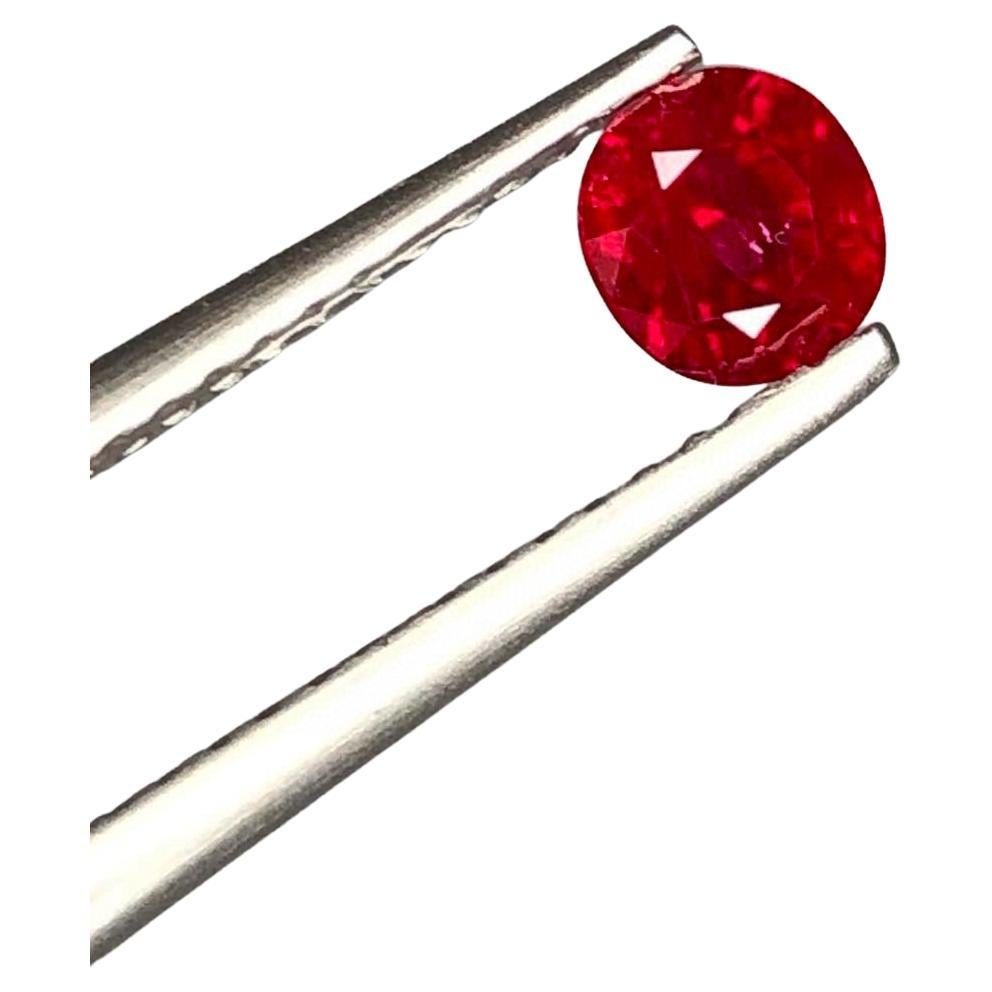 Rubí de Birmania natural sin calentar certificado GIA Color rojo vivo sangre de paloma 0,64 ct Corte brillante en venta