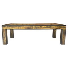 Mastercarft Acid-Etched Brass Coffee/ Cocktail Table by Bernhard Rohne