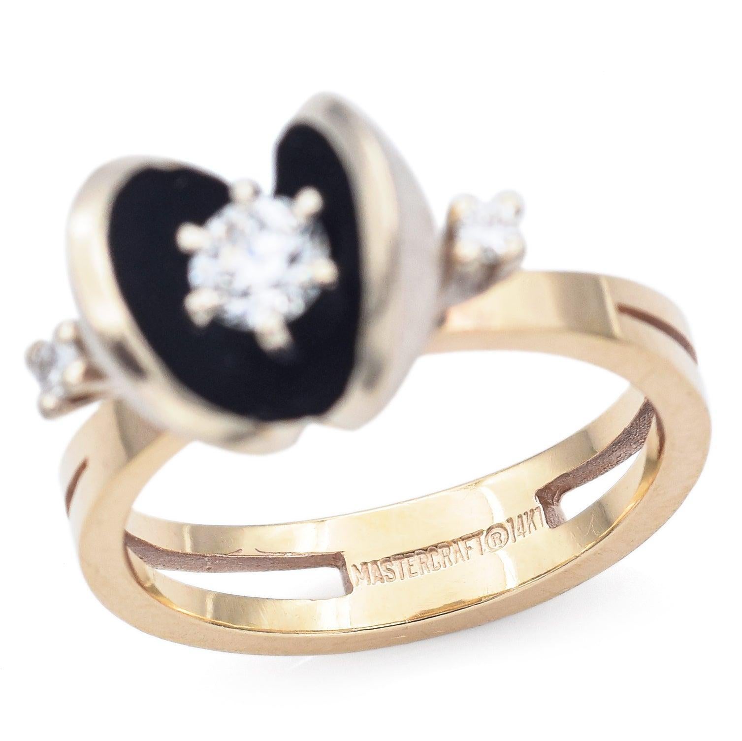 Mastercraft Anillo de Diamantes Euro Viejo de Oro Amarillo de 14K 0,29 TCW Corte europeo antiguo en venta