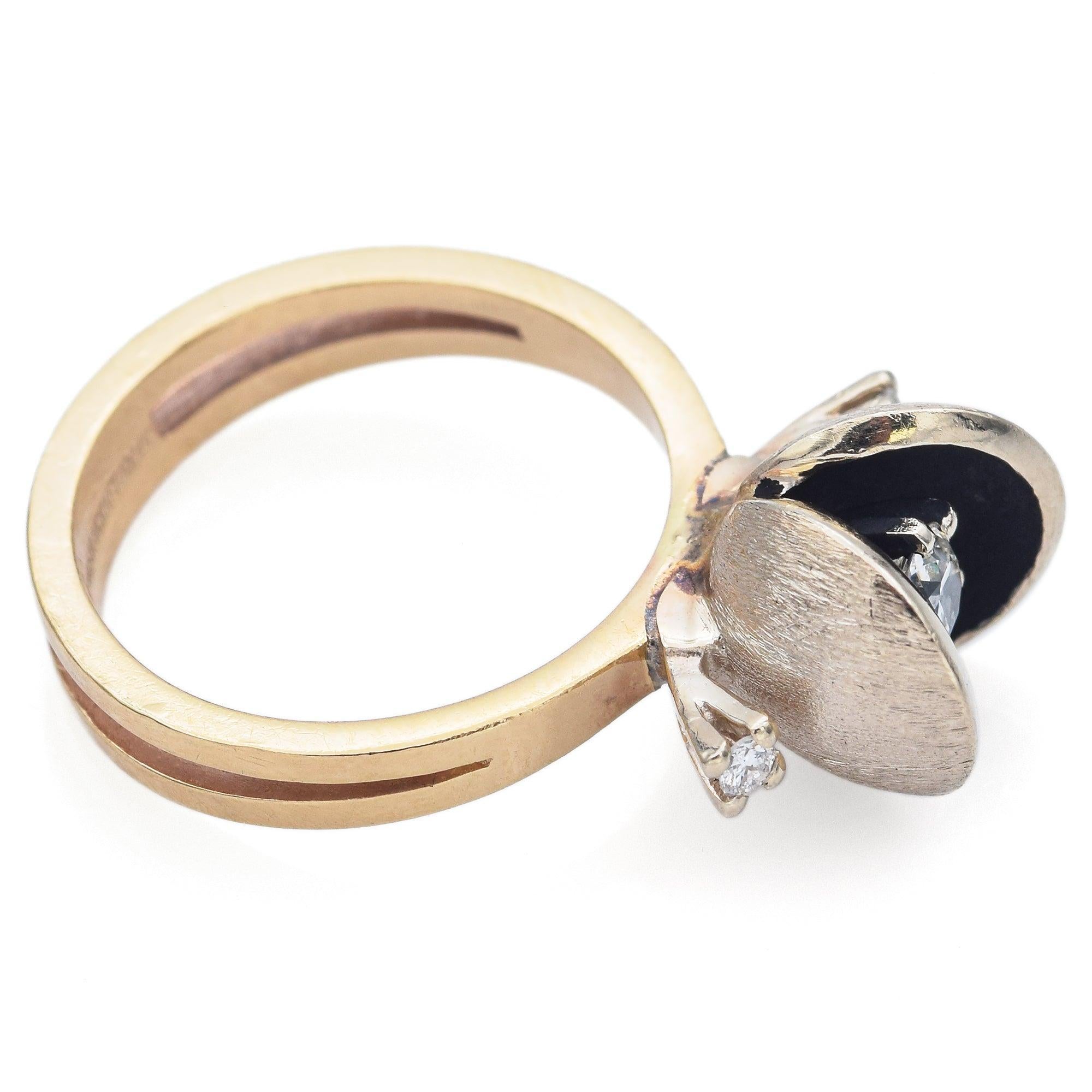 Mastercraft Anillo de Diamantes Euro Viejo de Oro Amarillo de 14K 0,29 TCW en Bueno estado para la venta en New York, NY