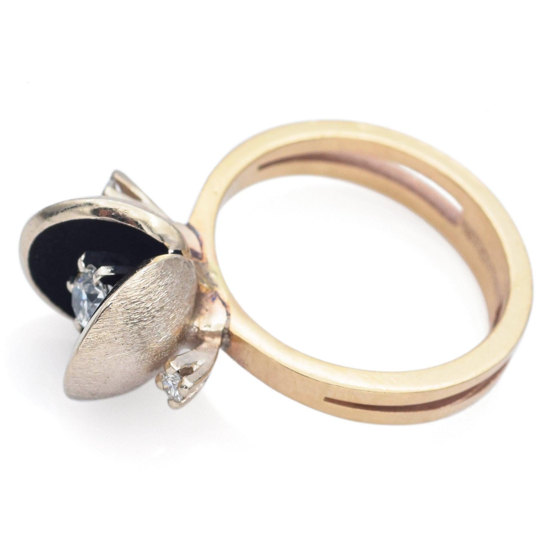 Mastercraft Anillo de Diamantes Euro Viejo de Oro Amarillo de 14K 0,29 TCW en venta 1