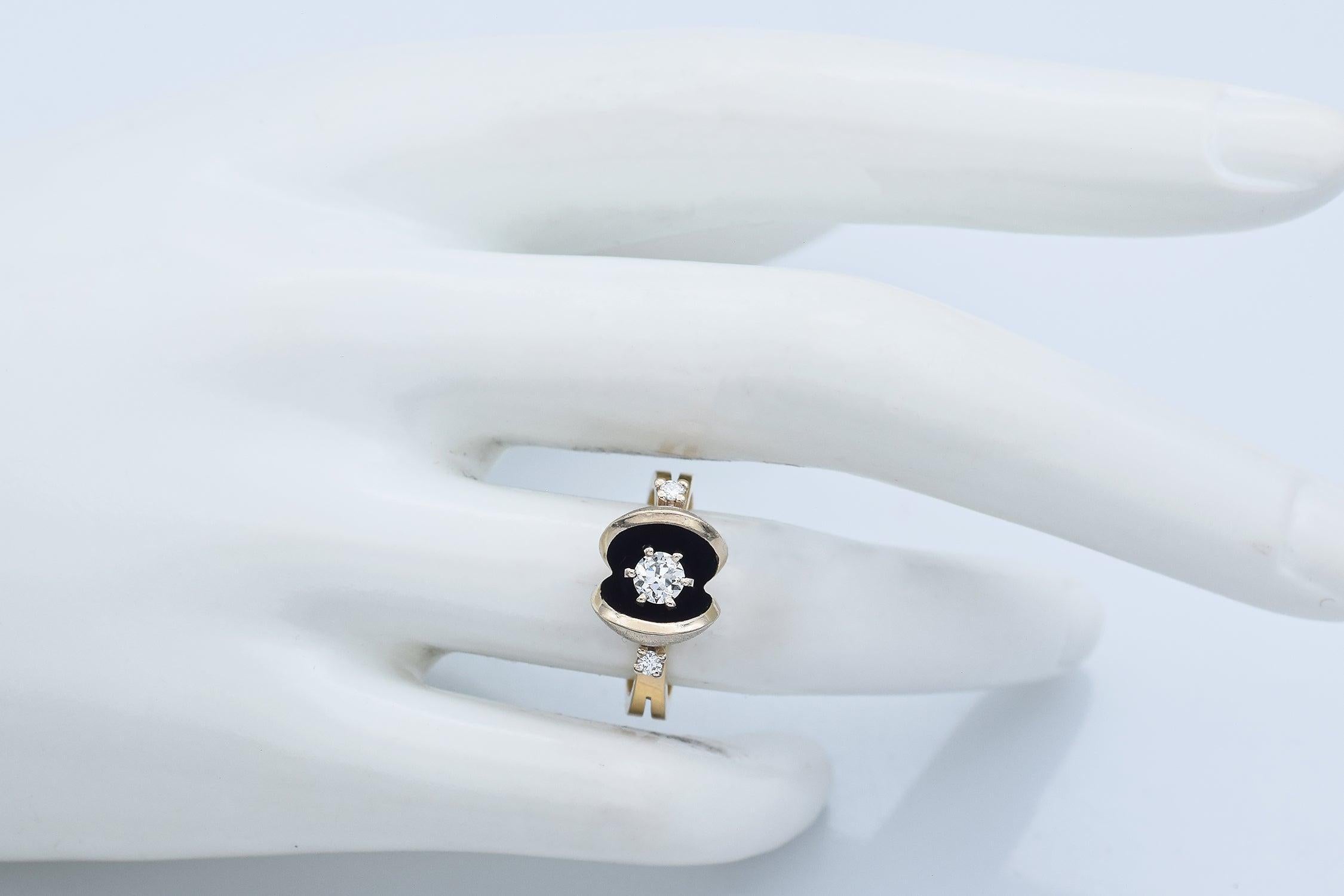 Mastercraft Anillo de Diamantes Euro Viejo de Oro Amarillo de 14K 0,29 TCW en venta 2