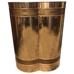 Mastercraft 1970s Acid Etched Brass Trifoliate Table Base Mastercraft 1970s Acid Etched Brass Trifoliate Table Base