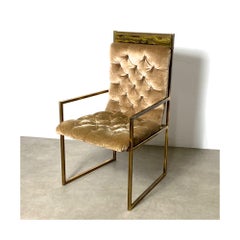 Sillón Mastercraft de latón grabado al ácido de Bernhard Rohne, hacia la década de 1970