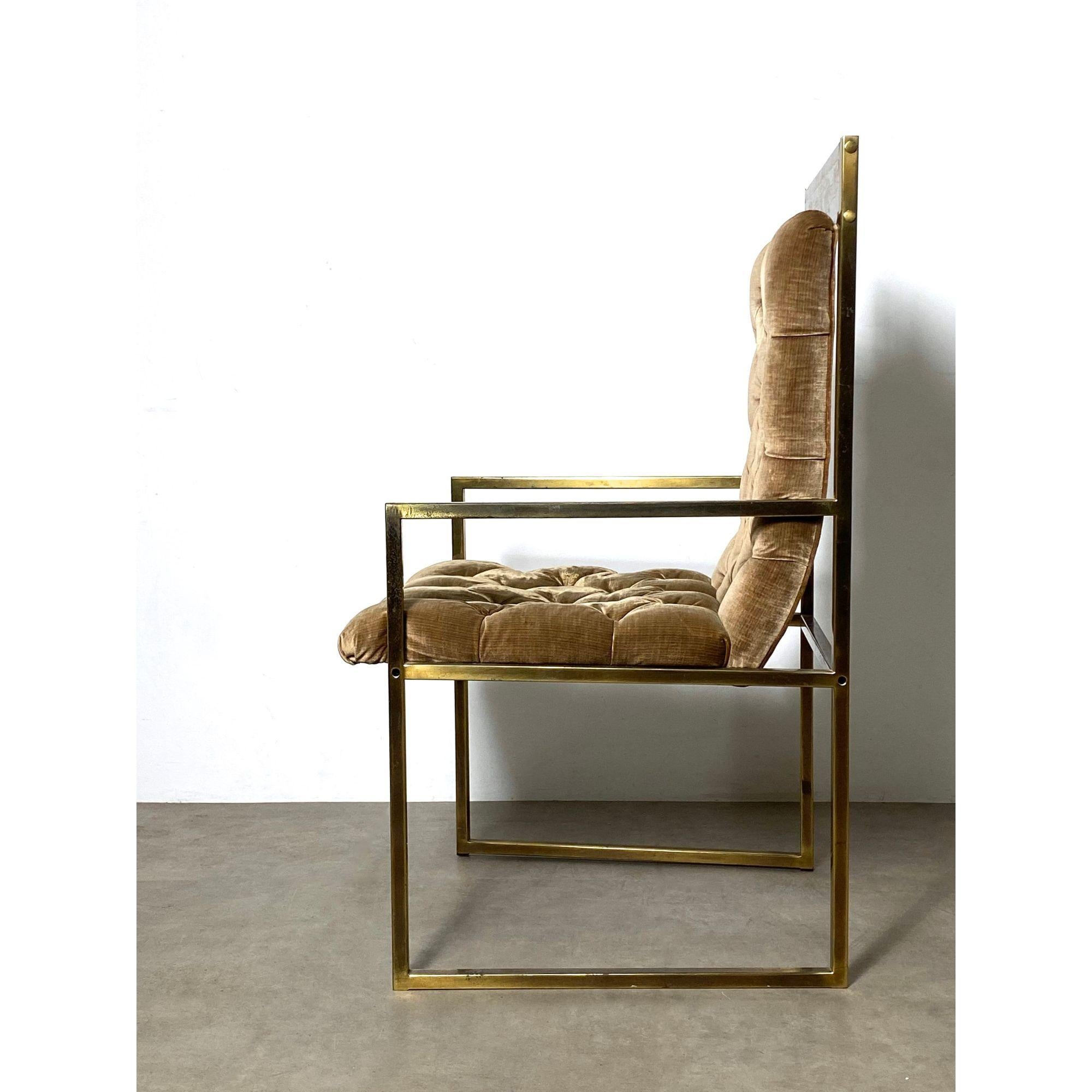 Mastercraft Acid Etched Armchair in Brass by Bernhard Rohne, circa 1970's In Good Condition For Sale In Troy, MI