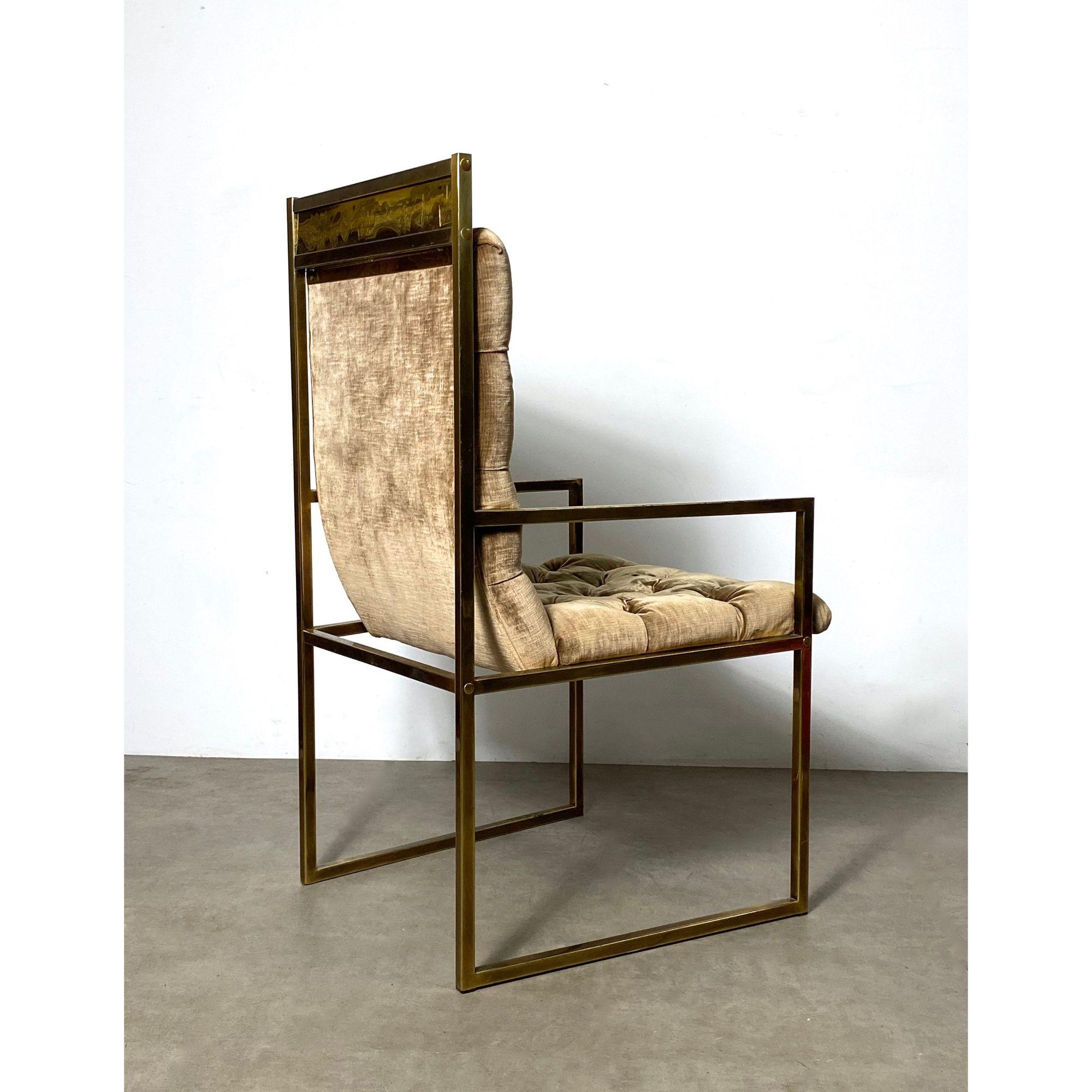 20th Century Mastercraft Acid Etched Armchair in Brass by Bernhard Rohne, circa 1970's For Sale