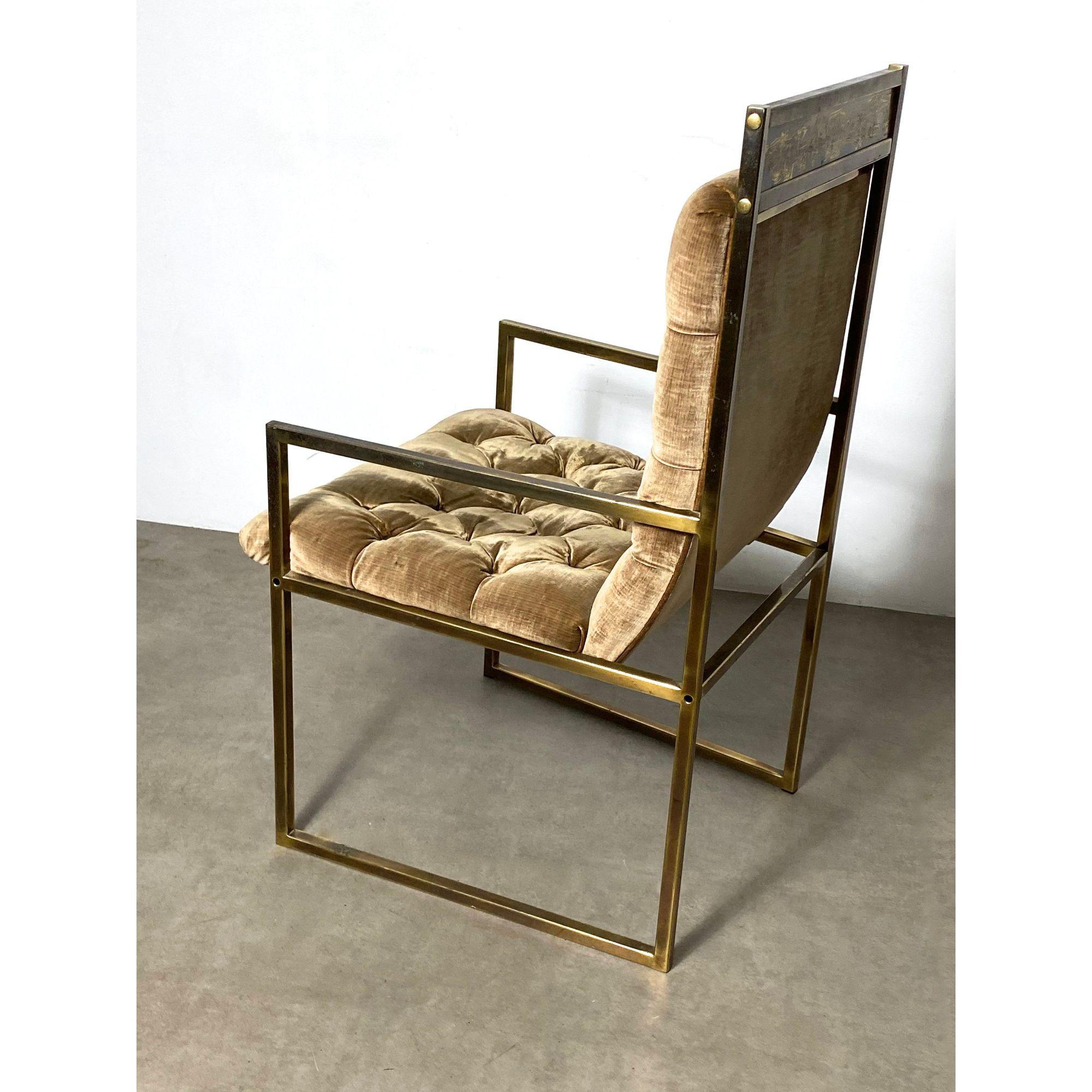 20ième siècle Fauteuil en laiton gravé à l'acide Mastercraft par Bernhard Rohne, vers 1970 en vente