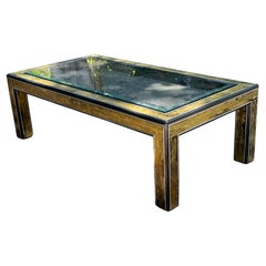 Mastercraft Acid Etched Brass Coffee Cocktail Table by Bernard Rohne