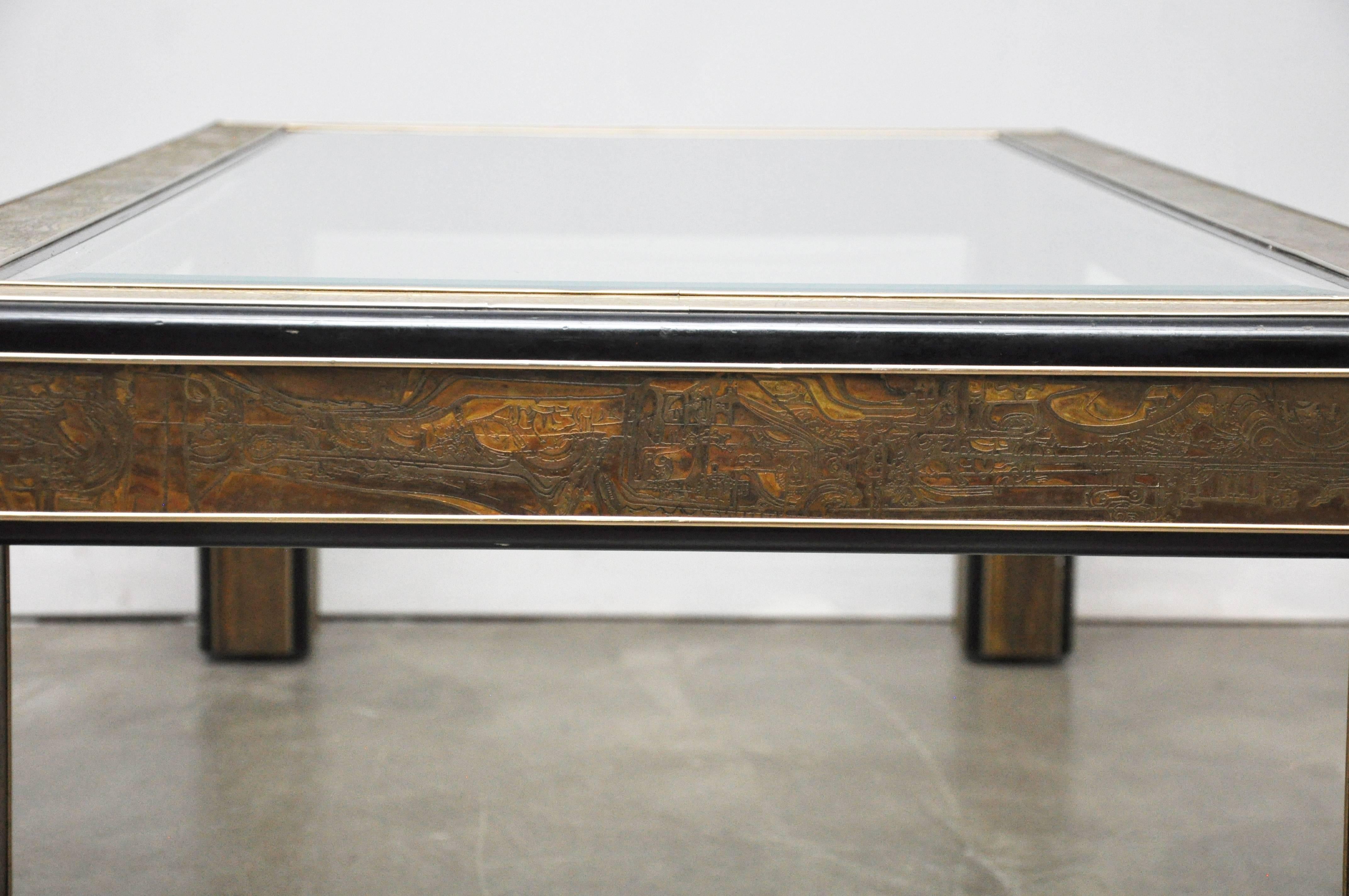 Mastercraft Acid Etched Coffee Table by Bernhard Rohne 1
