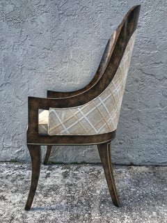 Mastercraft Amboyna and Brass Spoon Back Dining Room Arm Chair