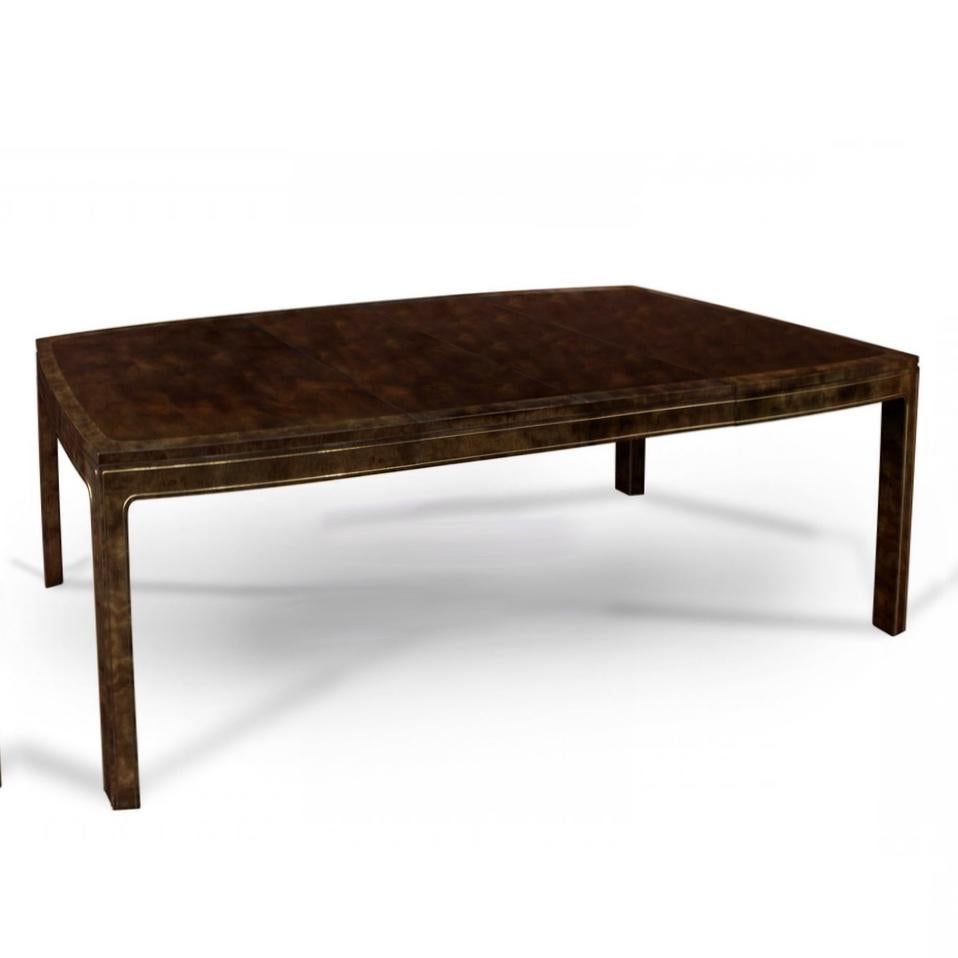 American Mastercraft Amboyna & Brass Dining Table