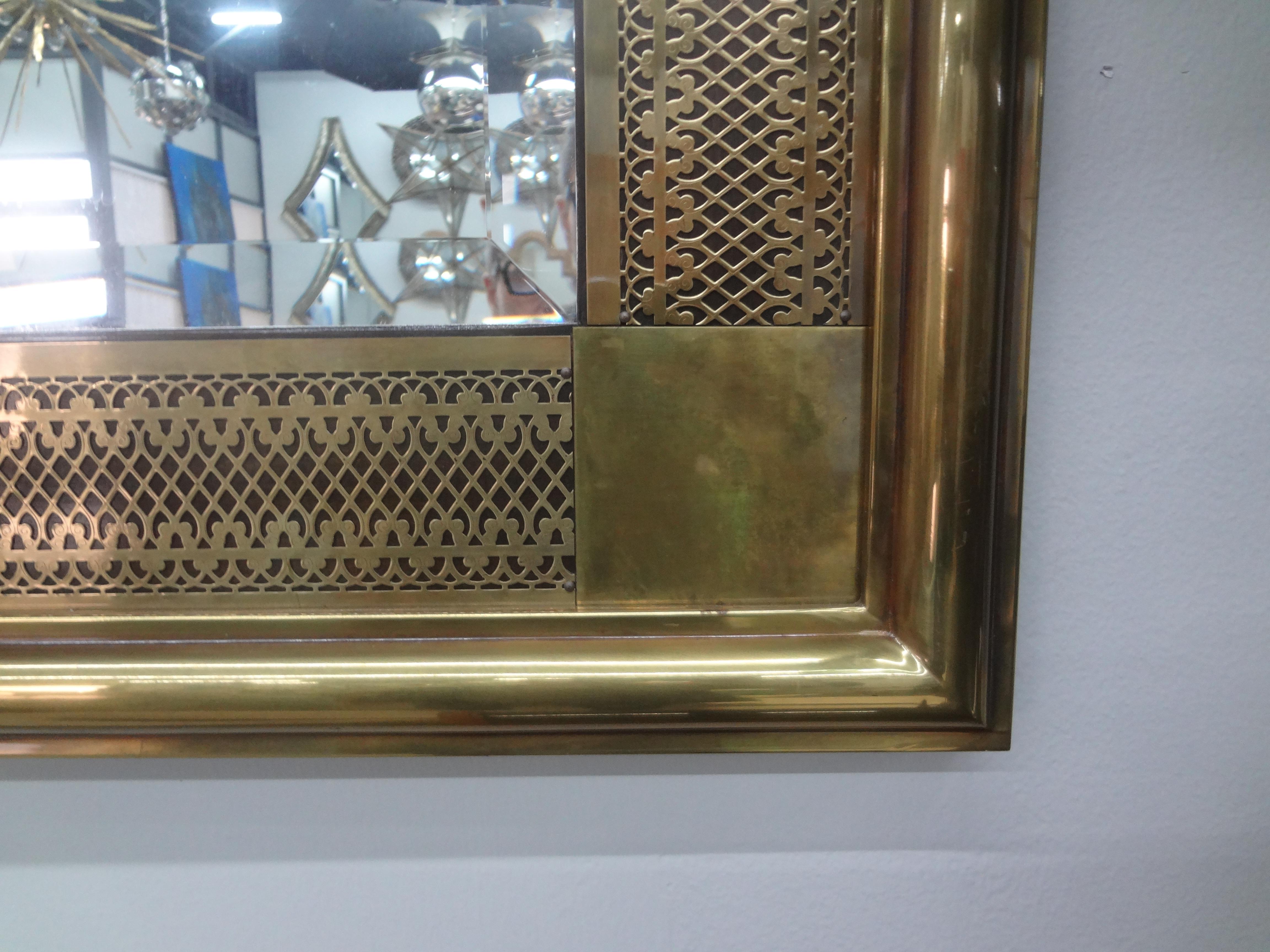 Unknown Mastercraft Arabesque Style Brass Beveled Mirror For Sale