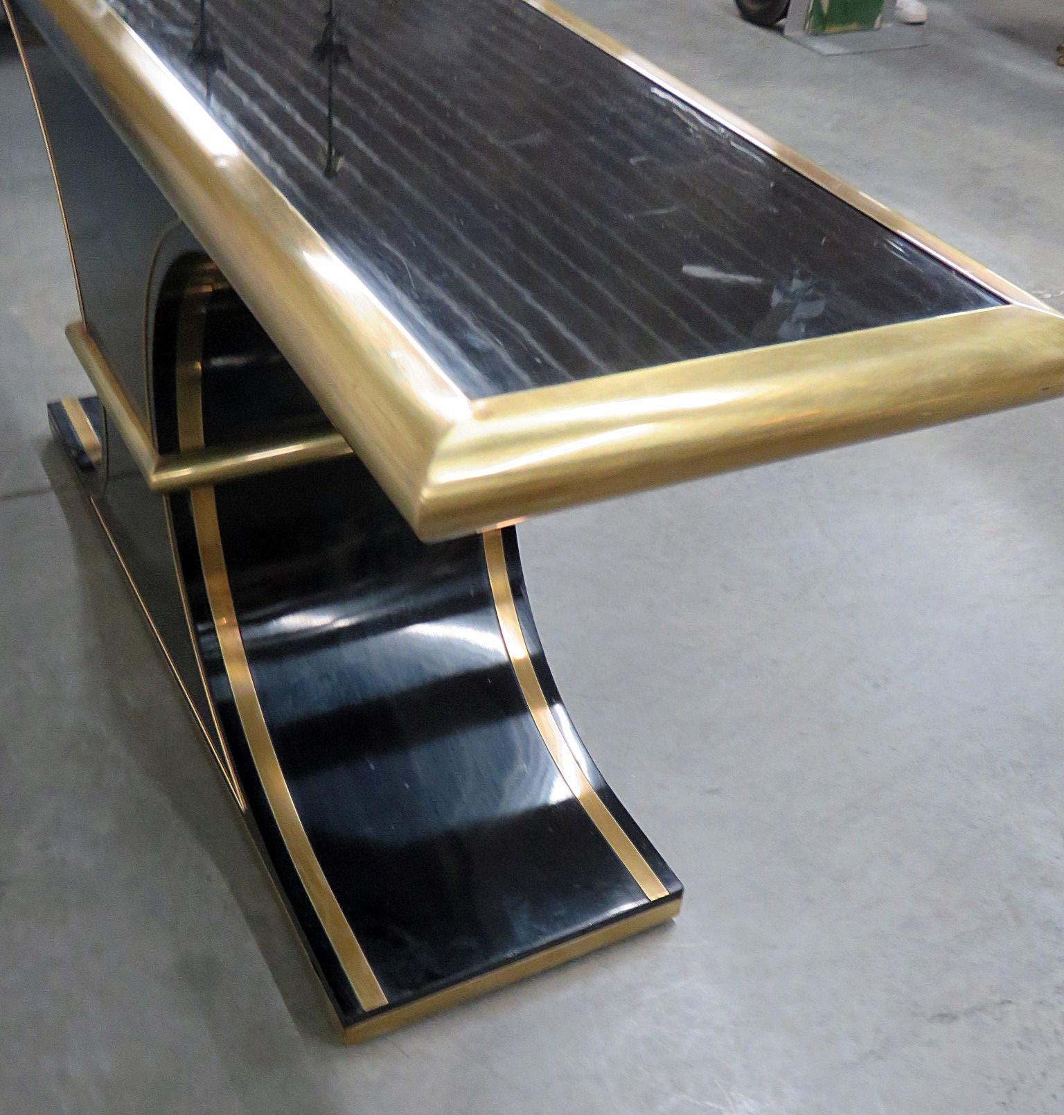 Brass Mastercraft Art Deco Console Table