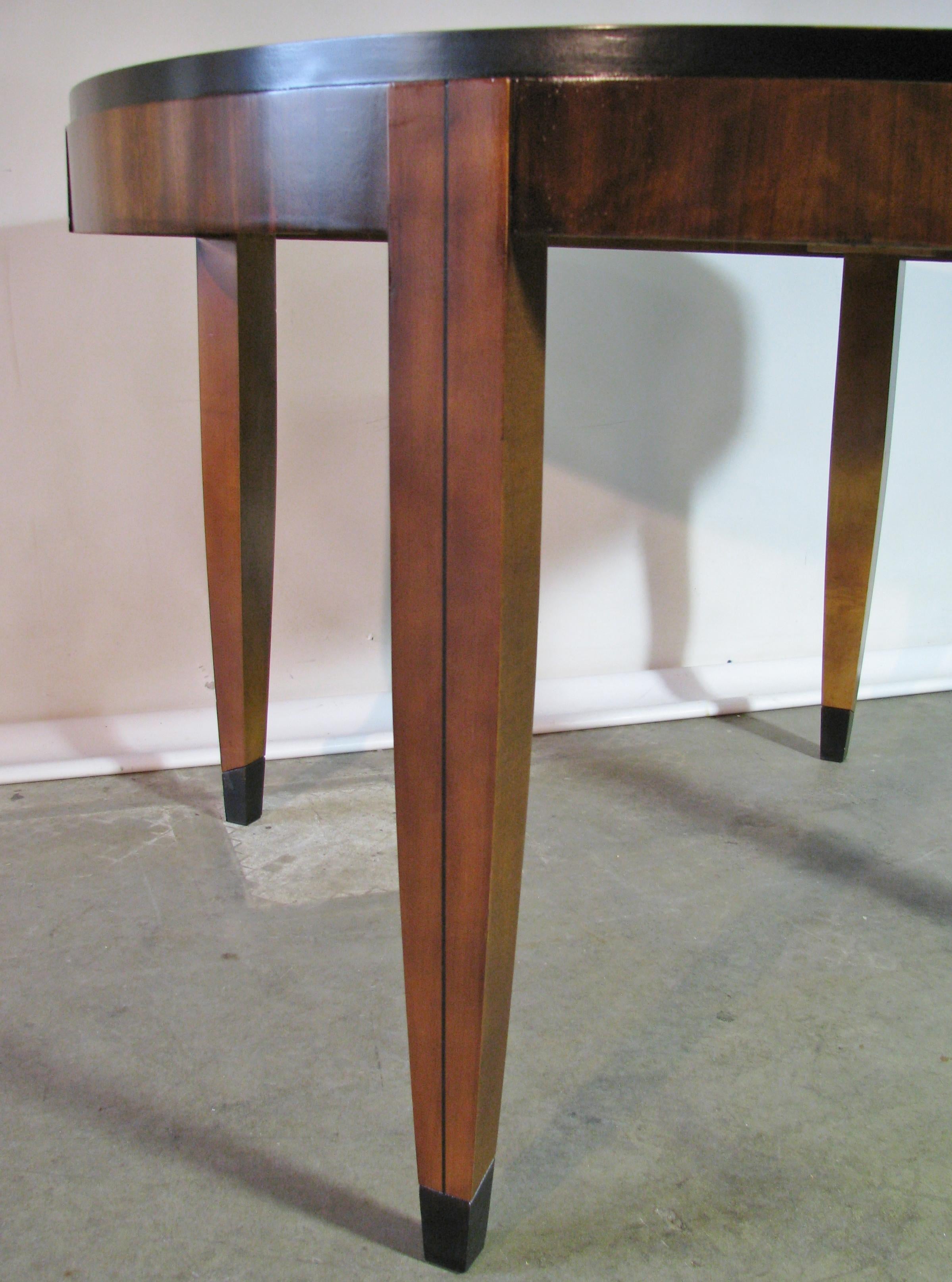 Late 20th Century Mastercraft Art Deco / Postmodern Style Dining Table, Patterned Veneers For Sale
