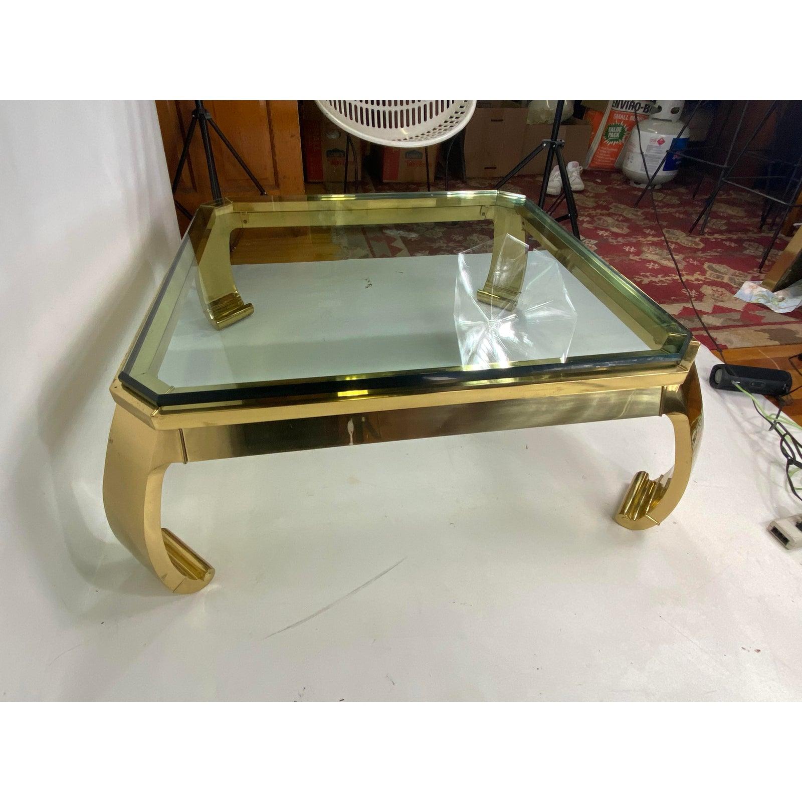 Mastercraft Style Asian Inspired Brass Coffee Table For Sale 5