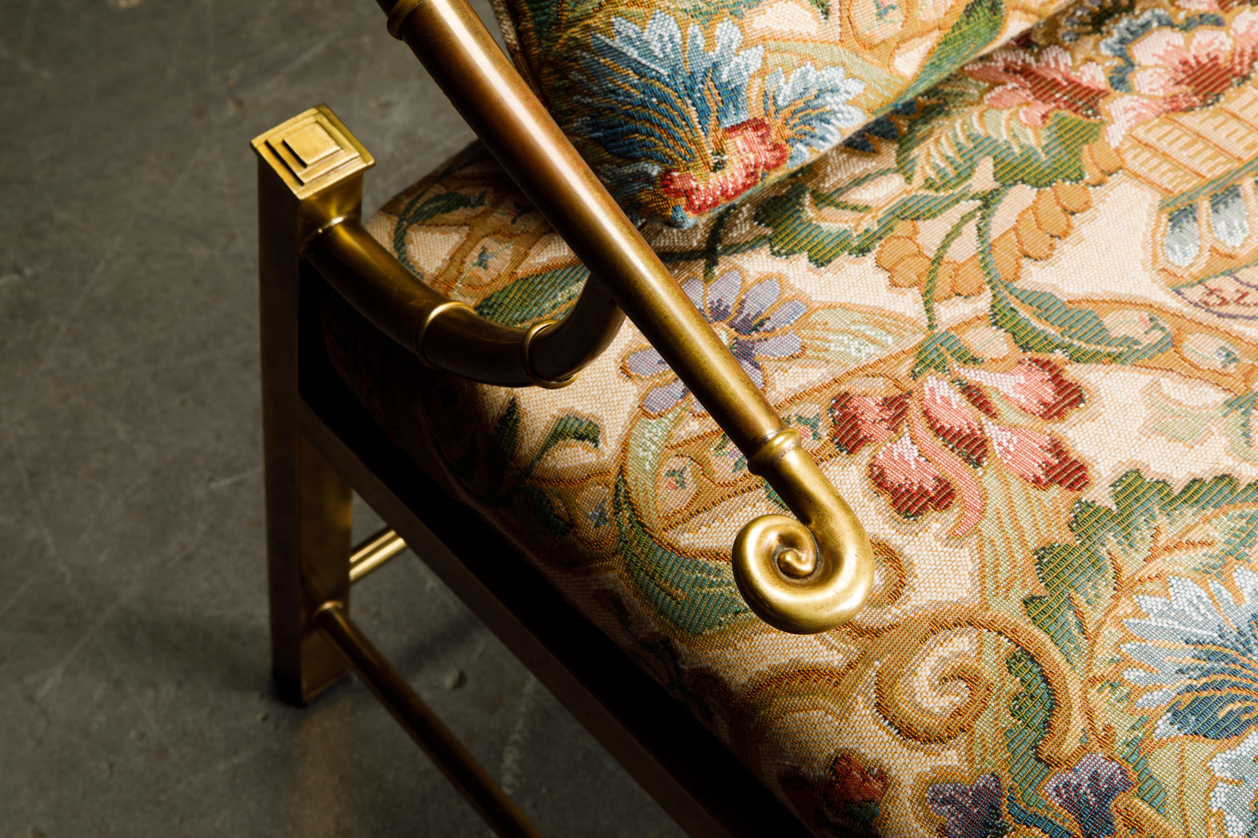 Brass Lounge Chair by Charles Pengally for Mastercraft, c. 1970 Italy 11