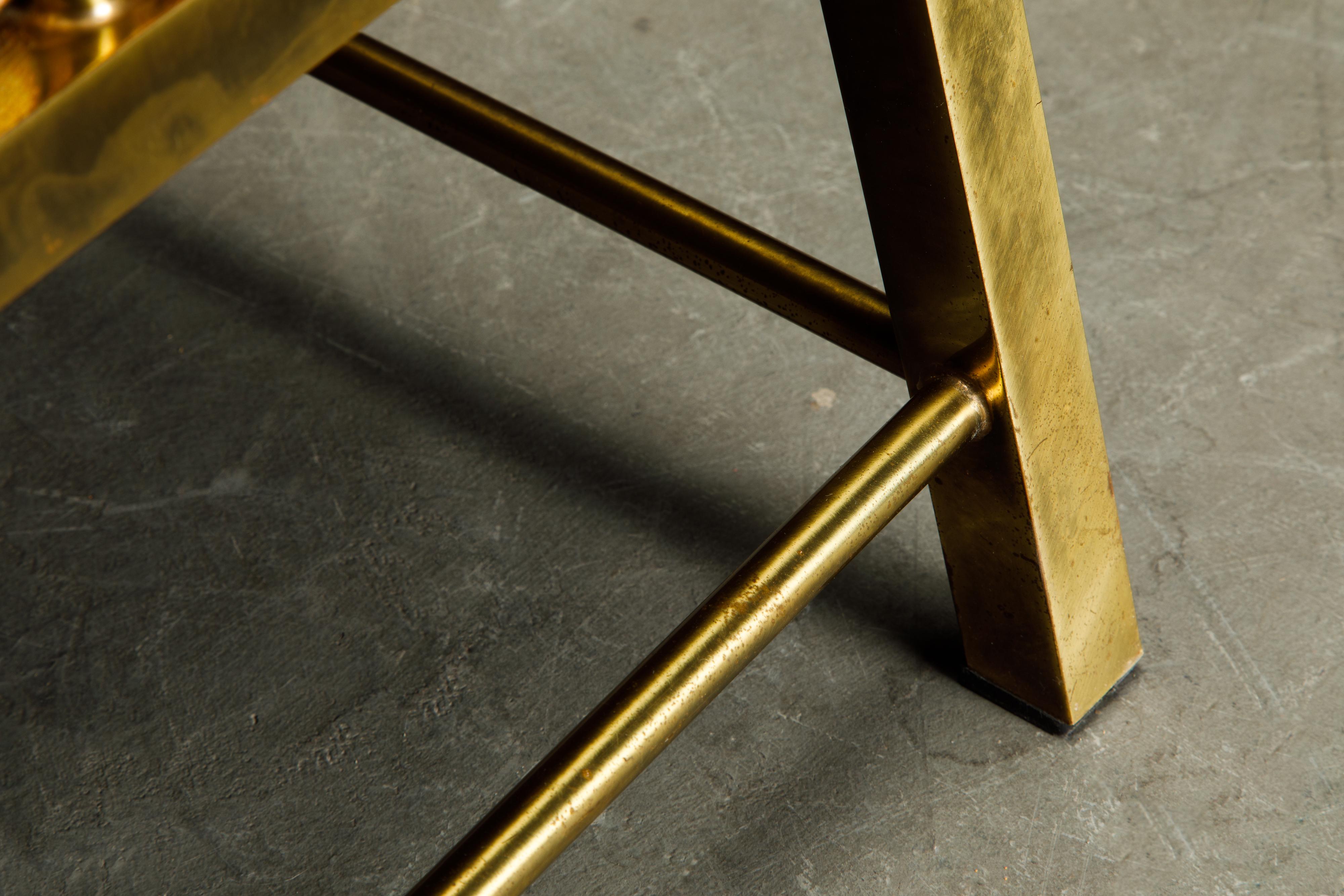 Brass Lounge Chair by Charles Pengally for Mastercraft, c. 1970 Italy 13