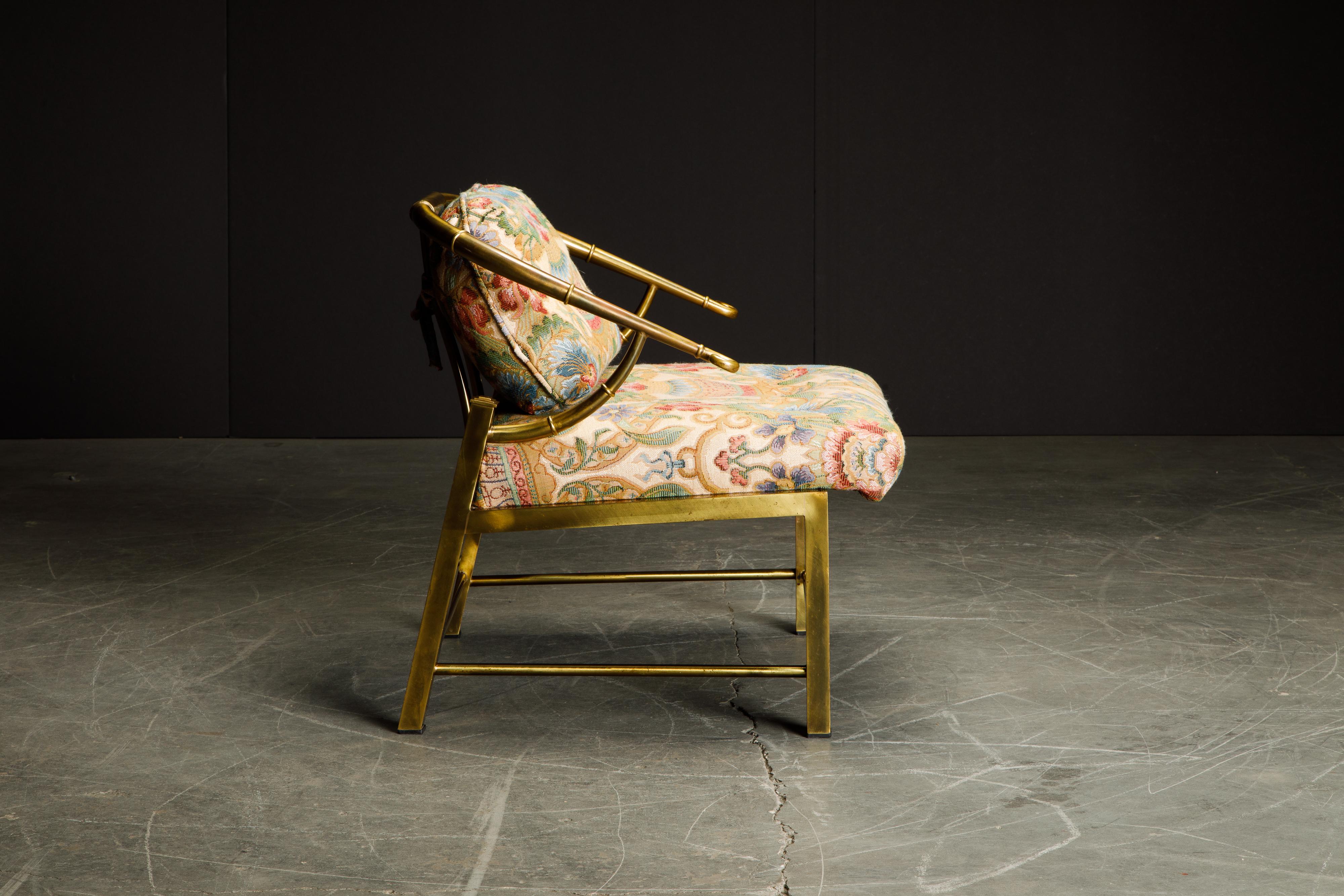 Italian Brass Lounge Chair by Charles Pengally for Mastercraft, c. 1970 Italy