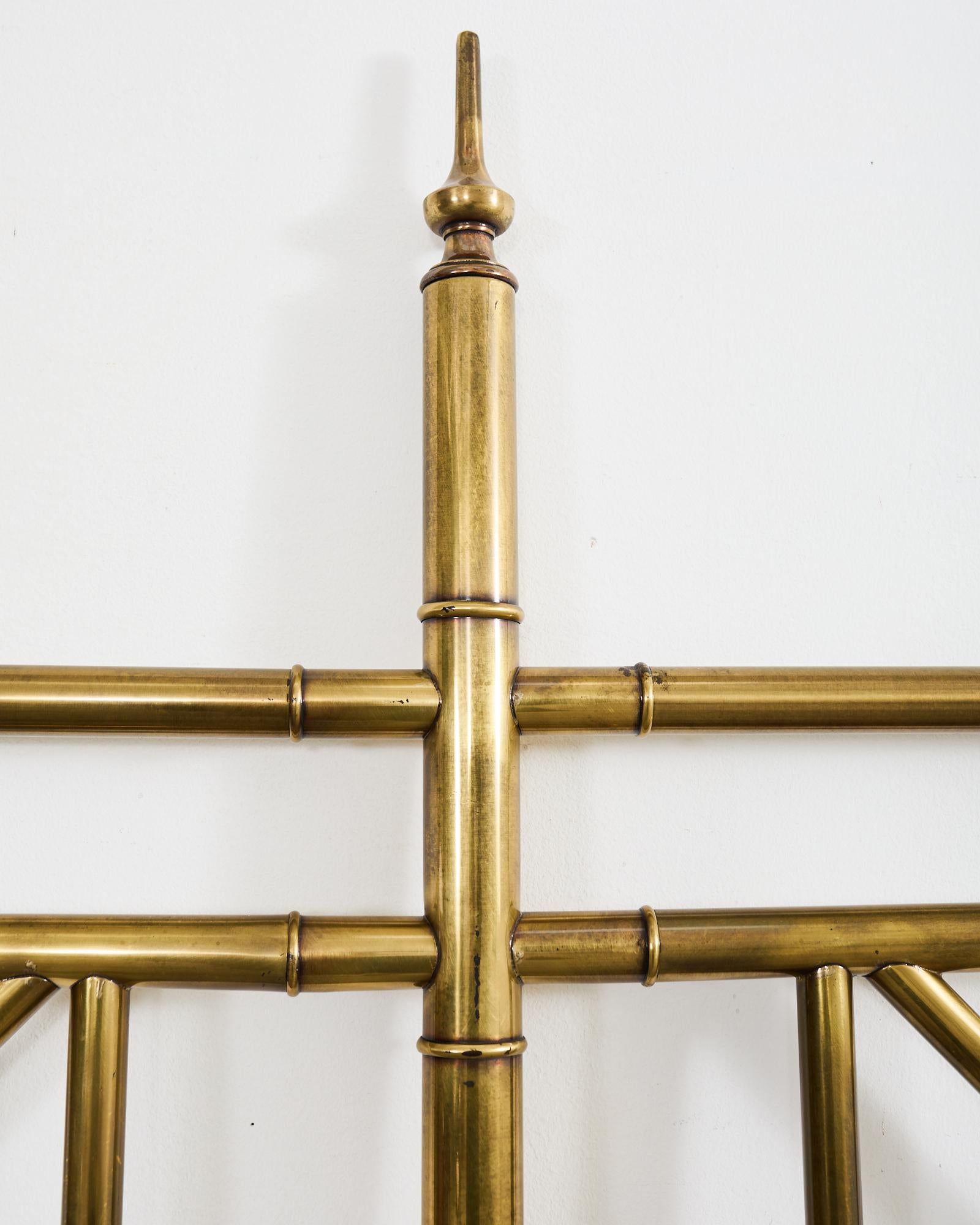 Mastercraft Attributed Neoclassical Brass Faux Bamboo Headboard 8