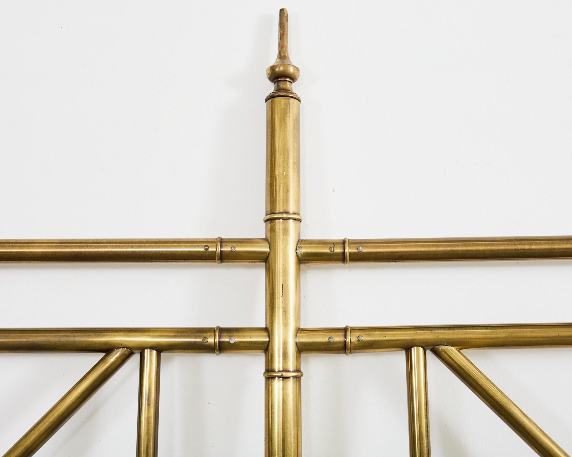 Mastercraft Attributed Neoclassical Brass Faux Bamboo Headboard 11