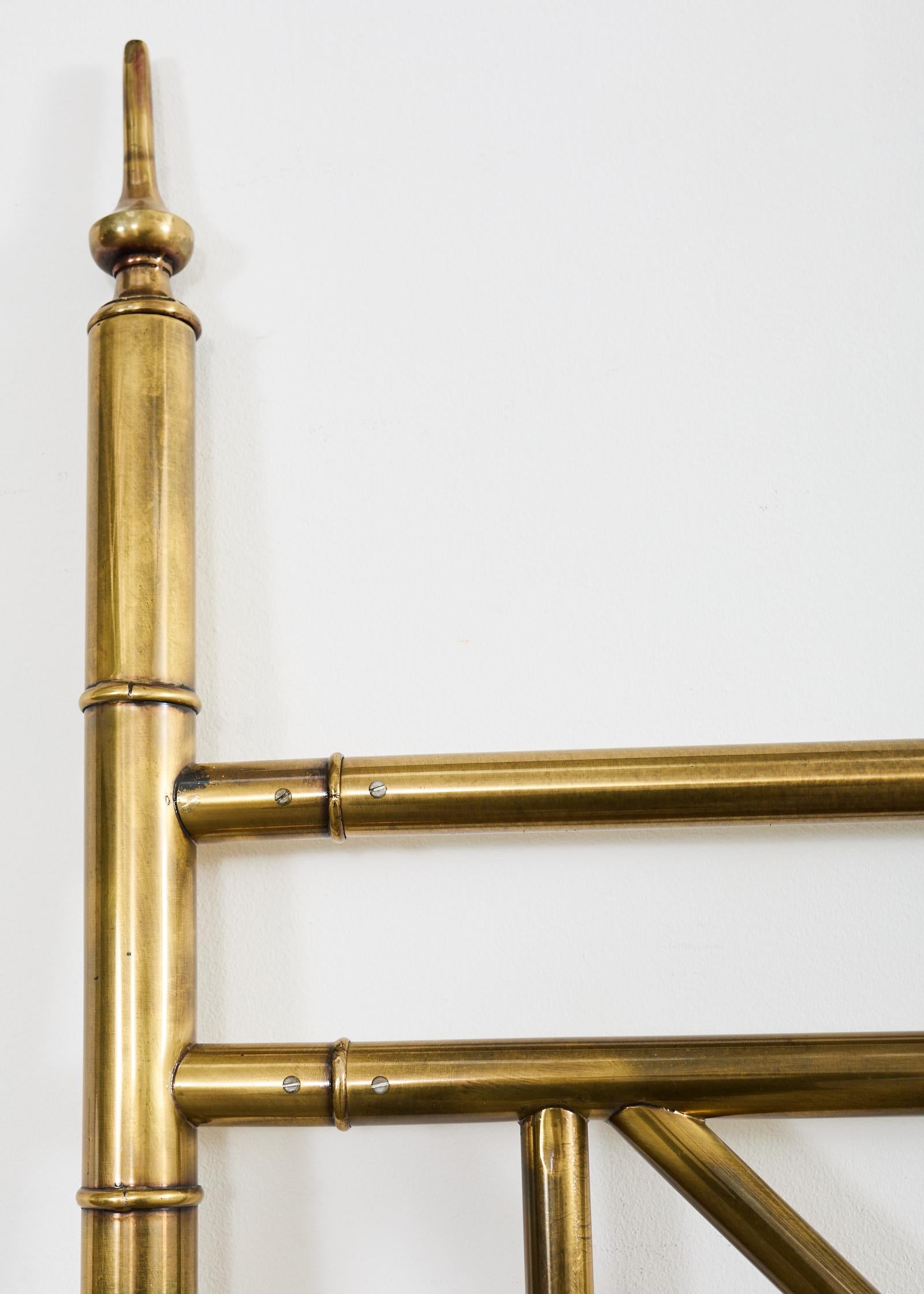 Mastercraft Attributed Neoclassical Brass Faux Bamboo Headboard 12