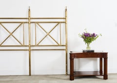 Mastercraft Attributed Neoclassical Brass Faux Bamboo Headboard