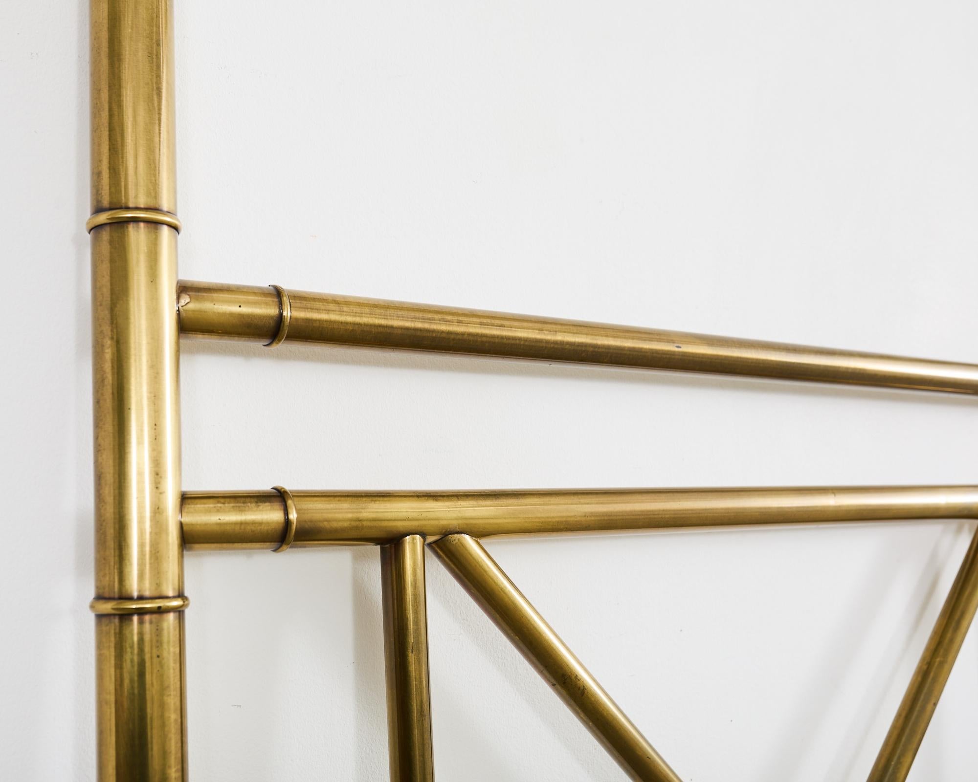 Mastercraft Attributed Neoclassical Brass Faux Bamboo Headboard 4