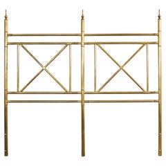 Mastercraft Attributed Neoclassical Brass Faux Bamboo Headboard