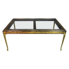 Mastercraft Bernard Rhone Acid Etched Dining Table with Beveled Glass and Leaf