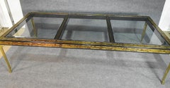 Mastercraft Bernard Rhone Acid Etched Dining Table with Beveled Glass and Leaf
