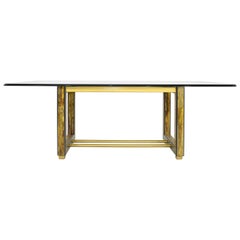 Vintage Mastercraft Bernhard Rohne Acid-Etched Brass Table