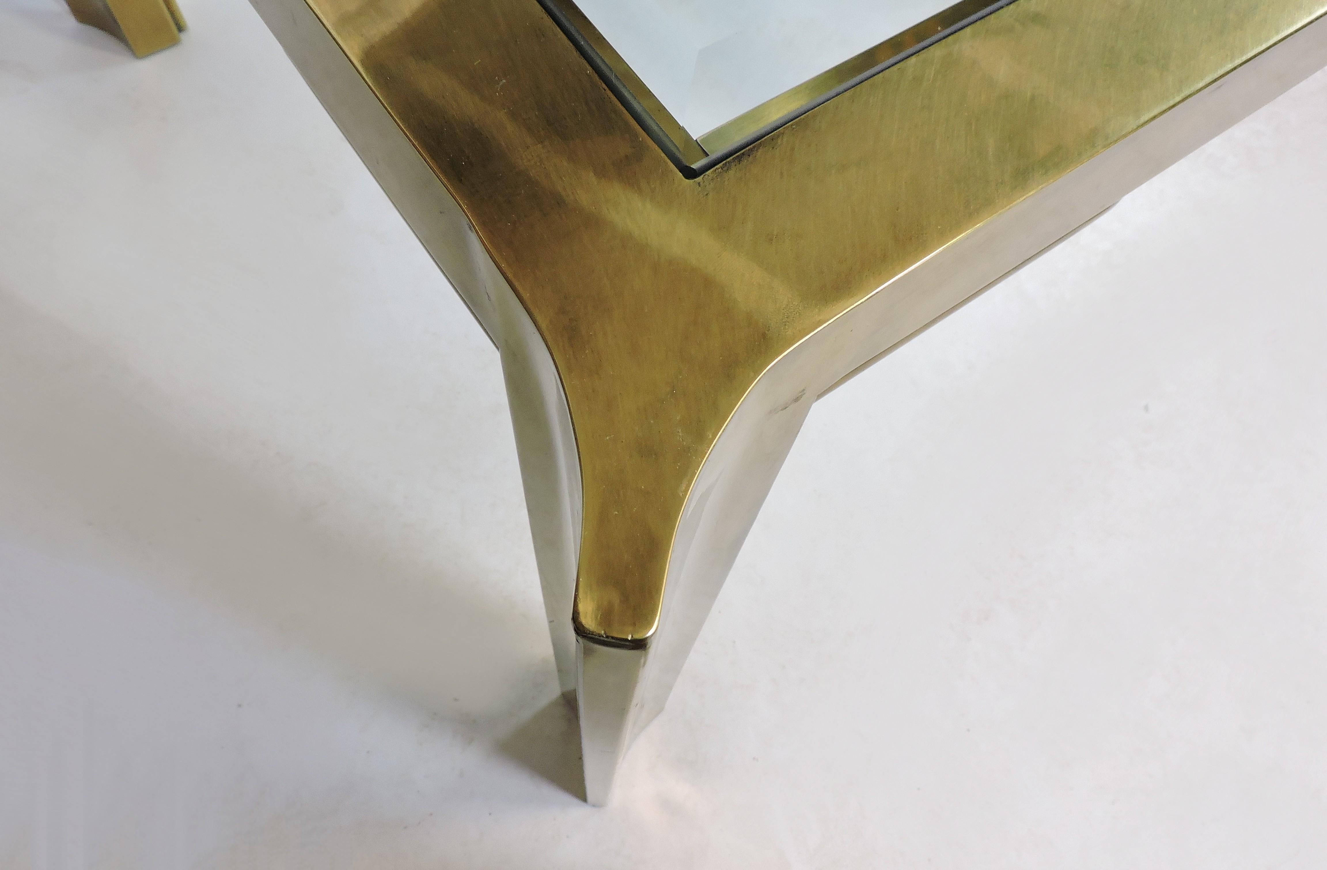 Mastercraft Brass and Beveled Glass Extendable Dining Table by William Doezma 1