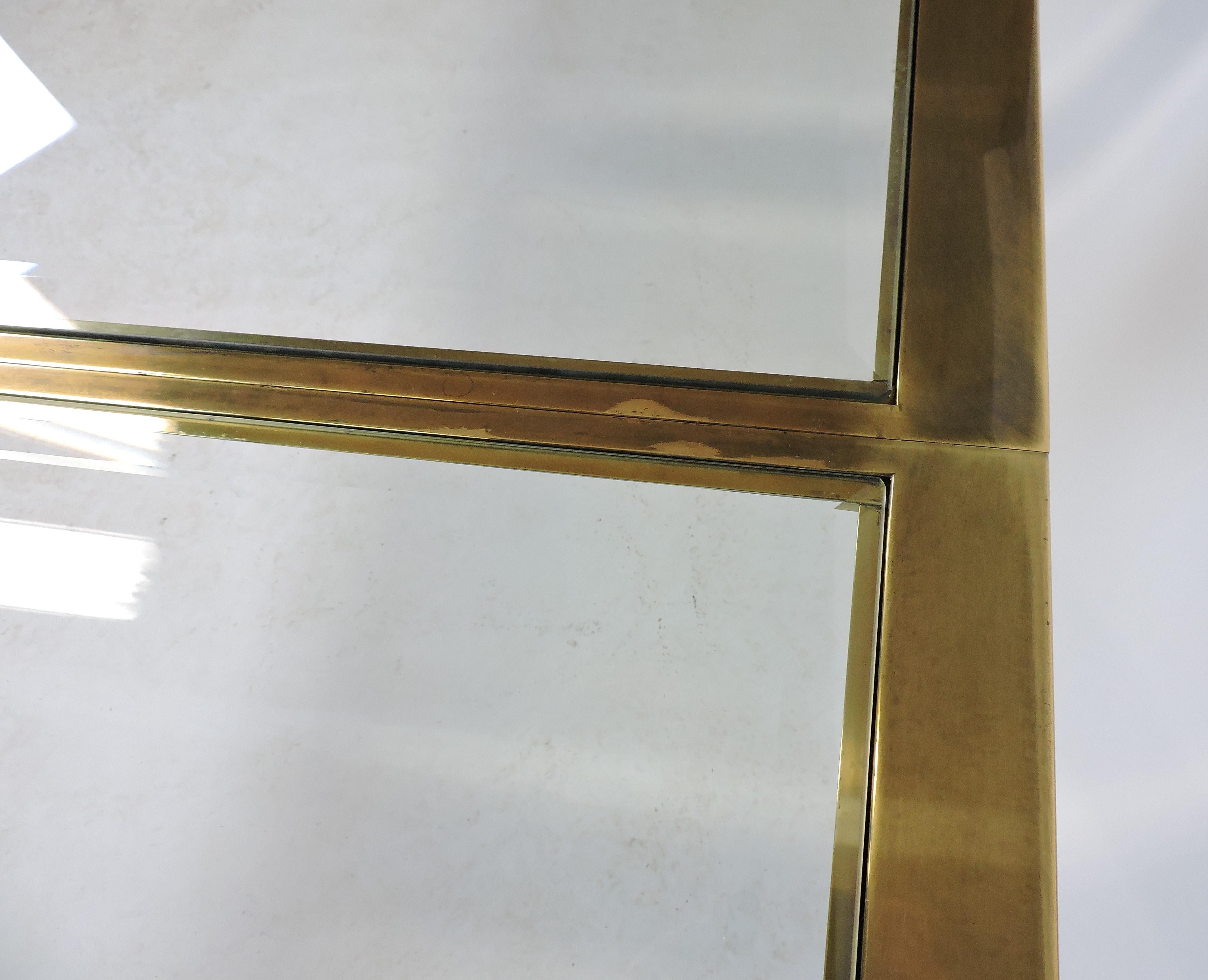 Mastercraft Brass and Beveled Glass Extendable Dining Table by William Doezma 2