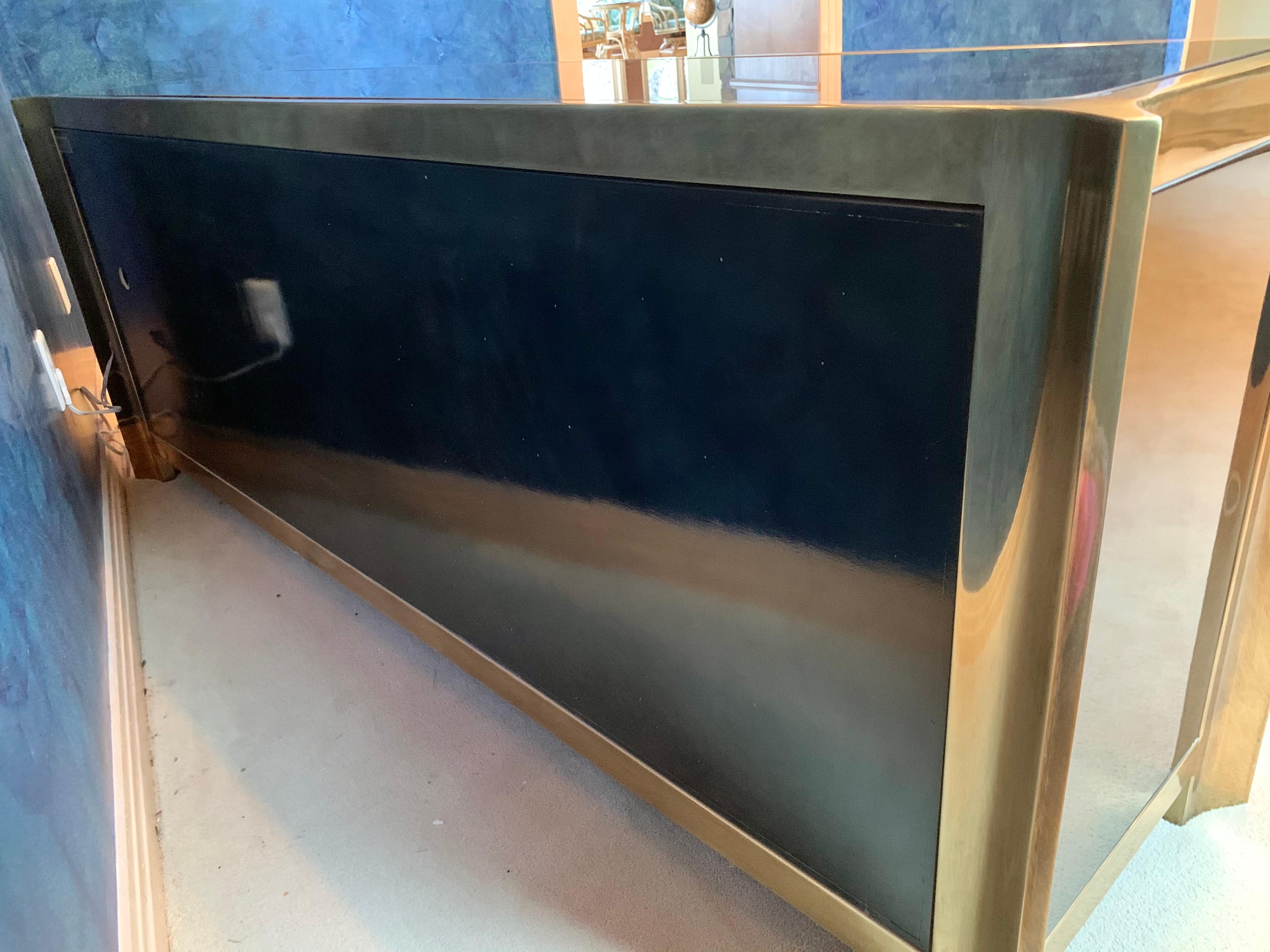 Mastercraft Brass and Black Lacquer Sideboard 3