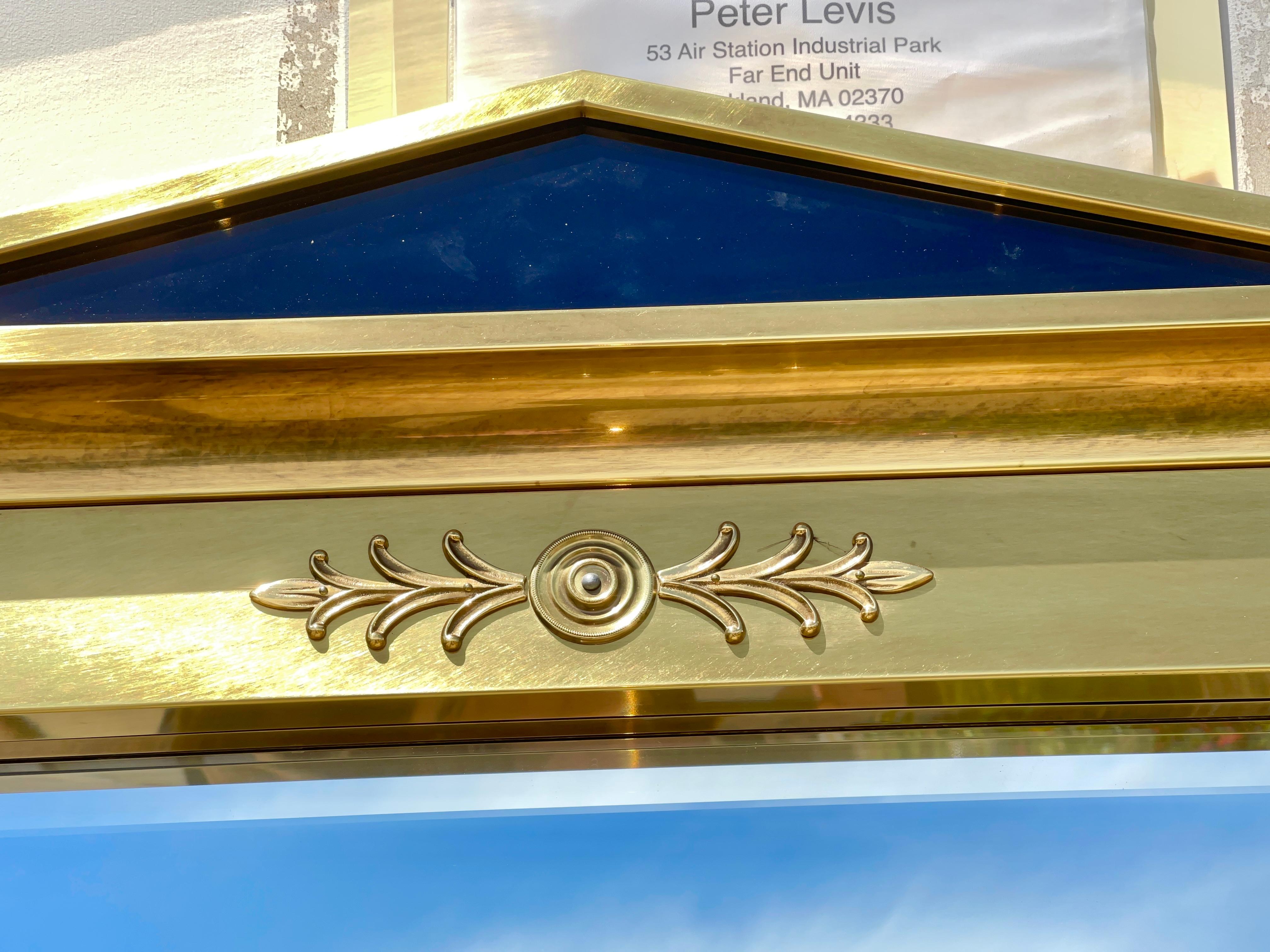 Mastercraft Brass and Black Pedimented Mirror 2