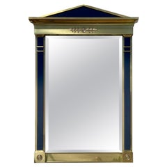 Mastercraft Brass and Black Pedimented Mirror