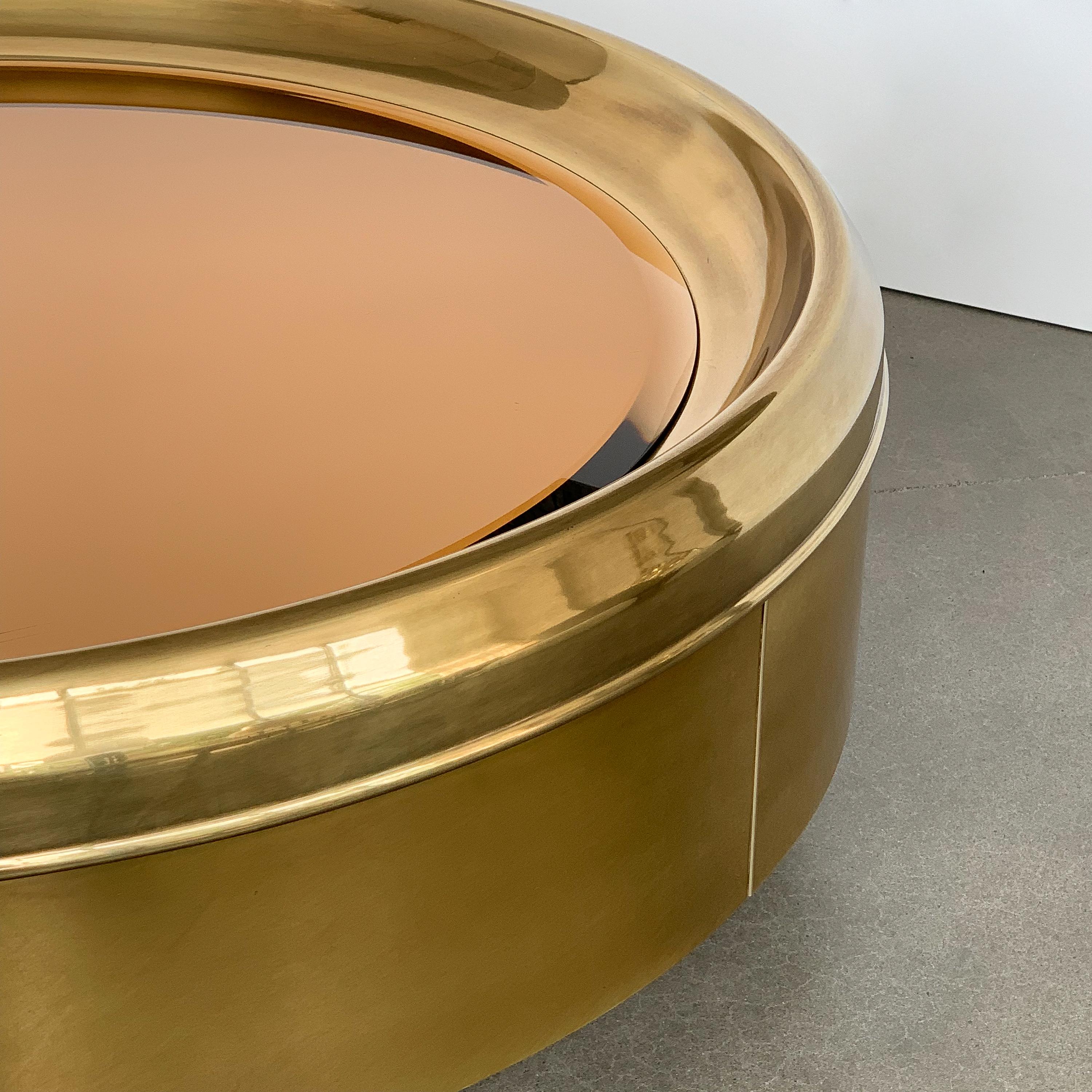 Mastercraft Brass and Copper Mirror Coffee Table 2