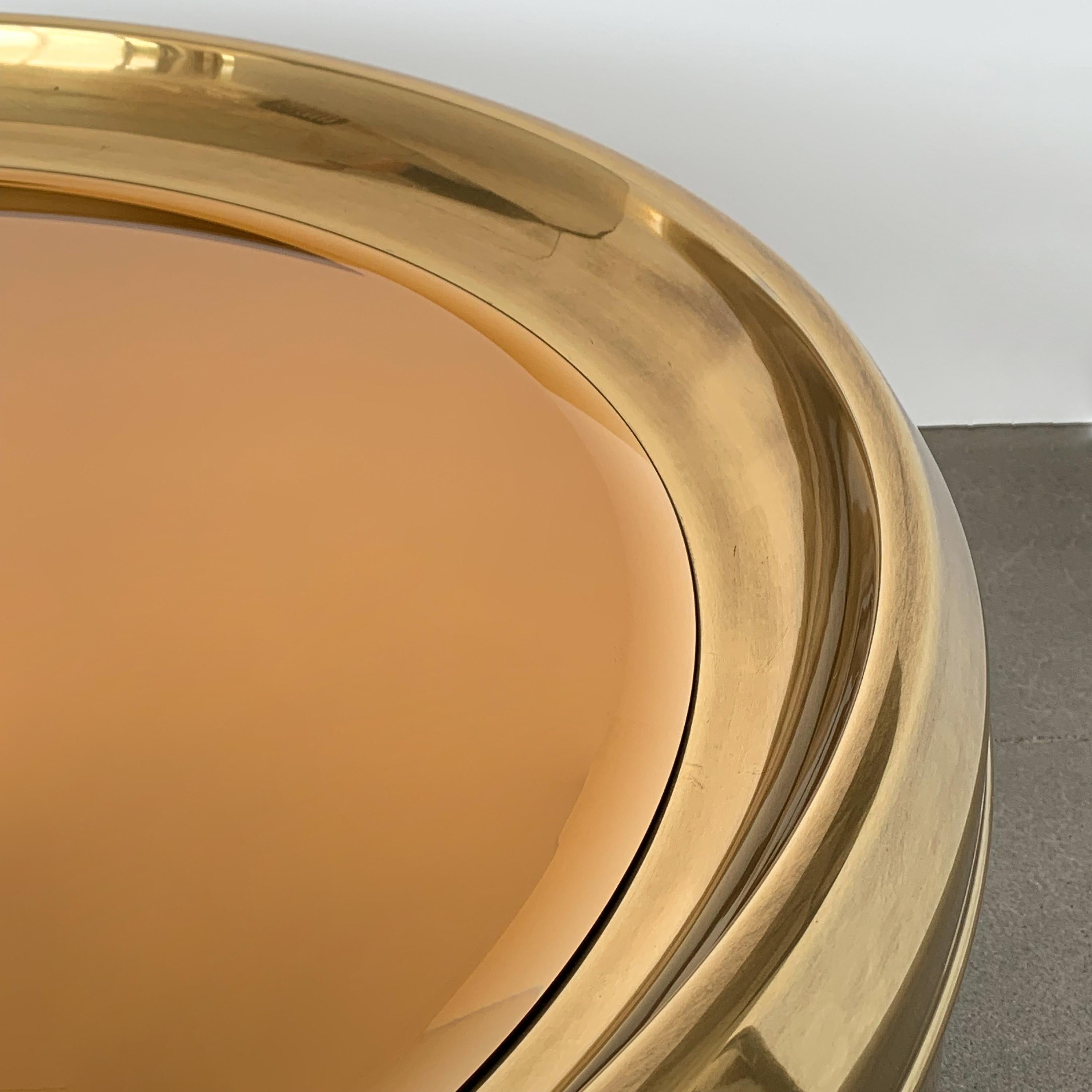 Mastercraft Brass and Copper Mirror Coffee Table 3