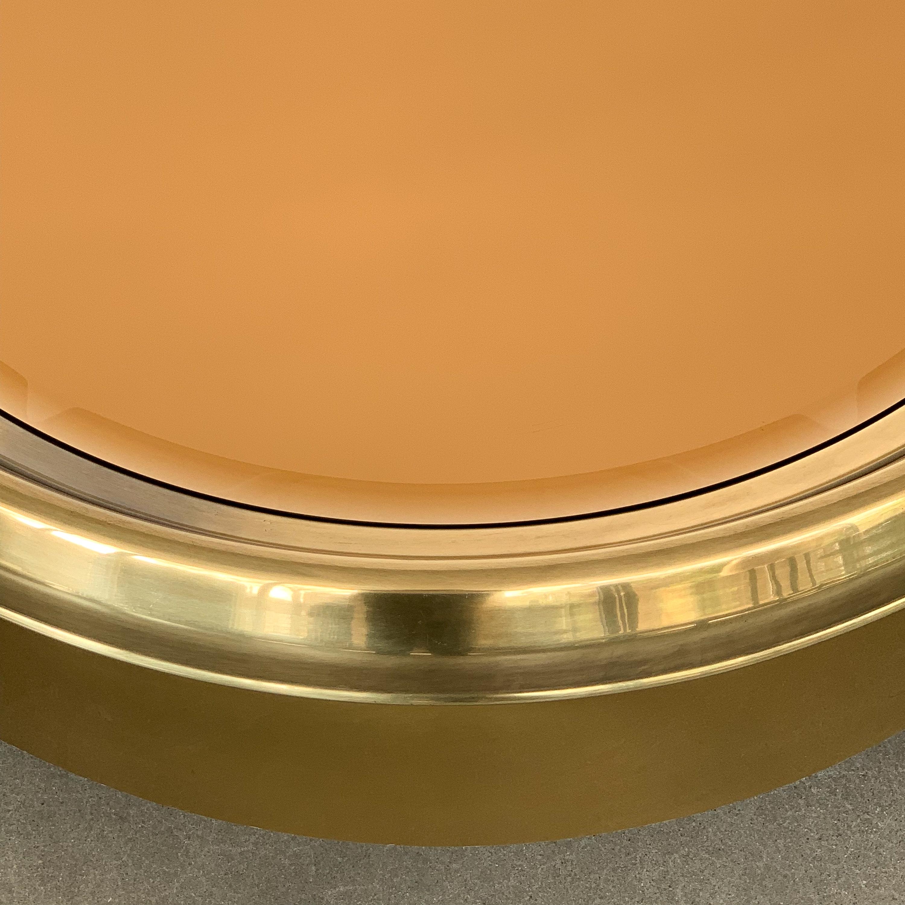 Mastercraft Brass and Copper Mirror Coffee Table 4