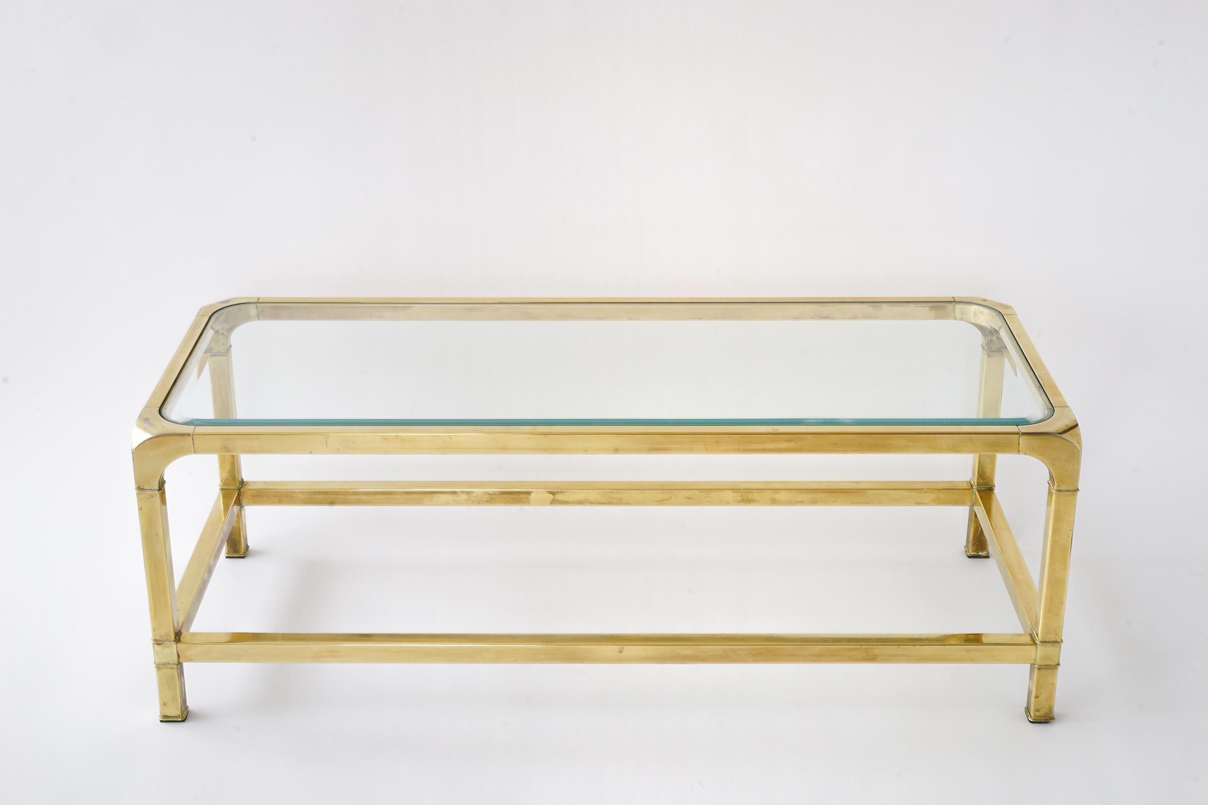 Mastercraft Brass and Glass Coffee Table 5